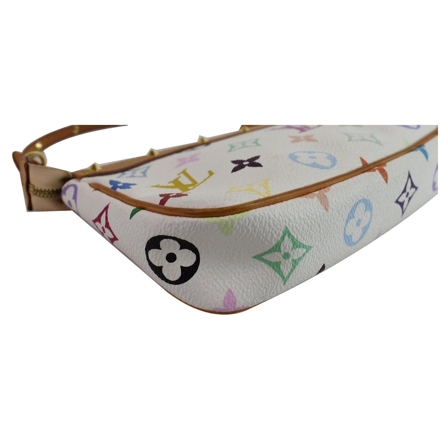 LOUIS VUITTON Pochette Accessories Multicolor Monogram Pouch White
