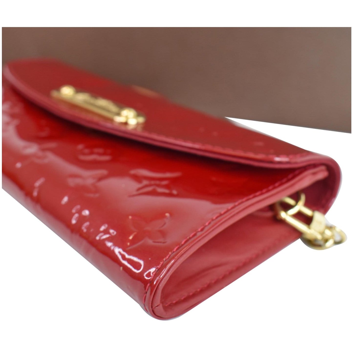 LOUIS VUITTON Sunset Boulevard Monogram Vernis Shoulder Bag Red