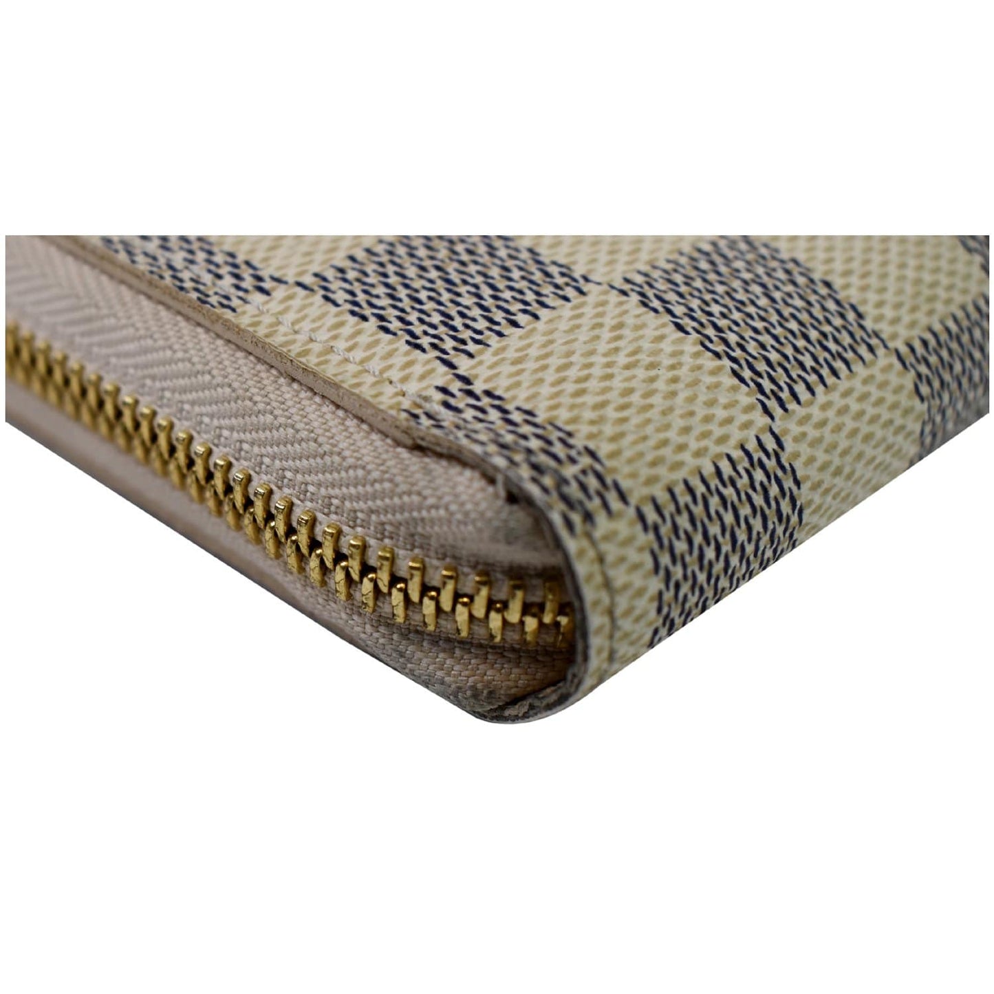 LOUIS VUITTON Damier Azur Zippy Long Wallet White