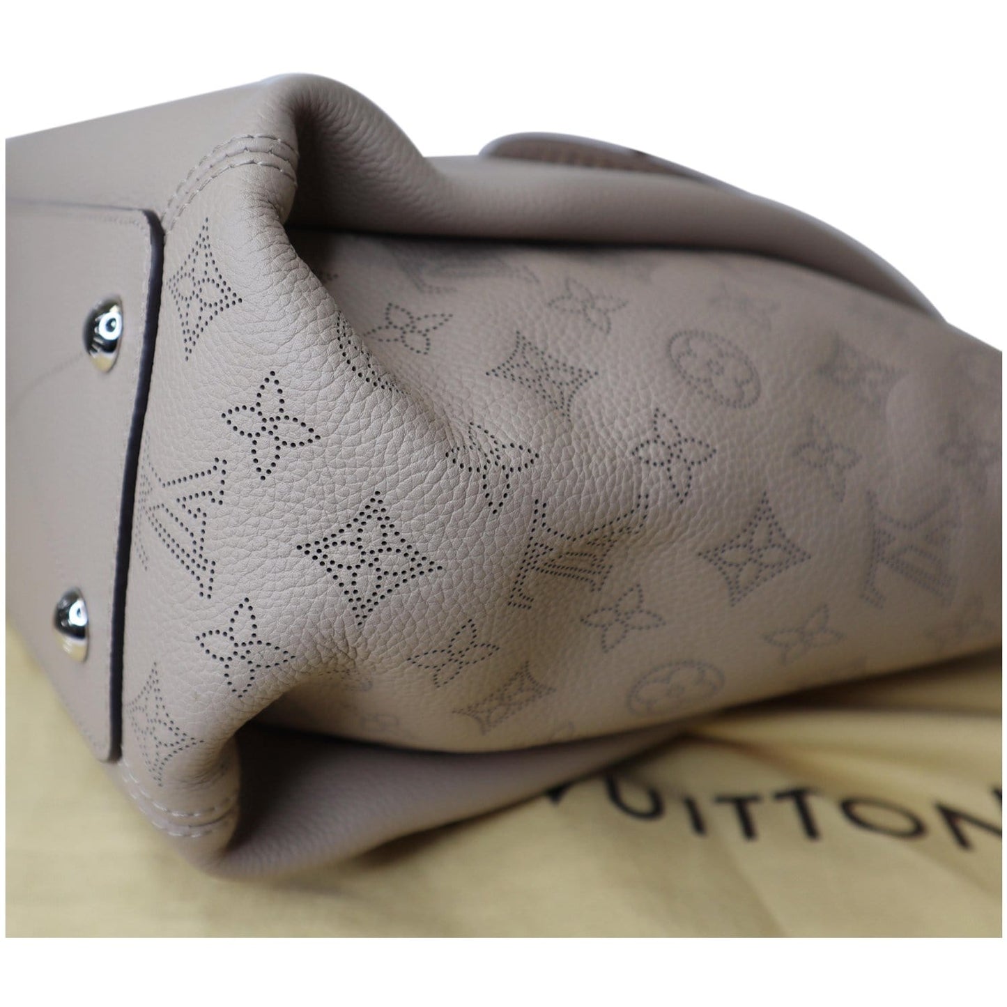 LOUIS VUITTON Haumea Mahina Calfskin Leather Shoulder Bag Galet