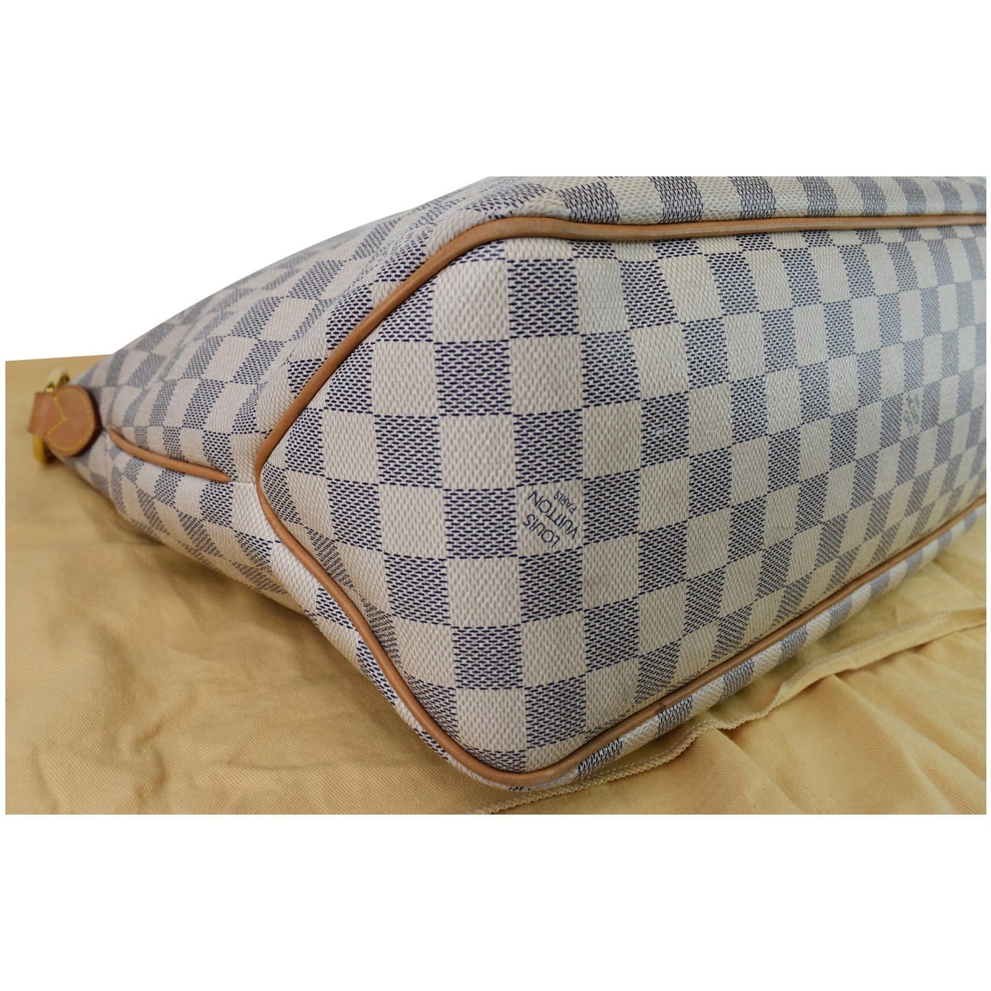 LOUIS VUITTON Delightful MM Damier Azur Hobo Shoulder Bag White