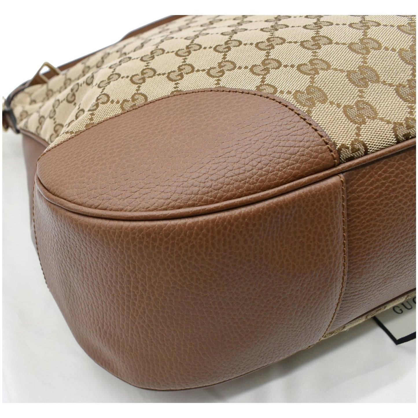 GUCCI Large Bree GG Canvas Hobo Bag Brown 449244