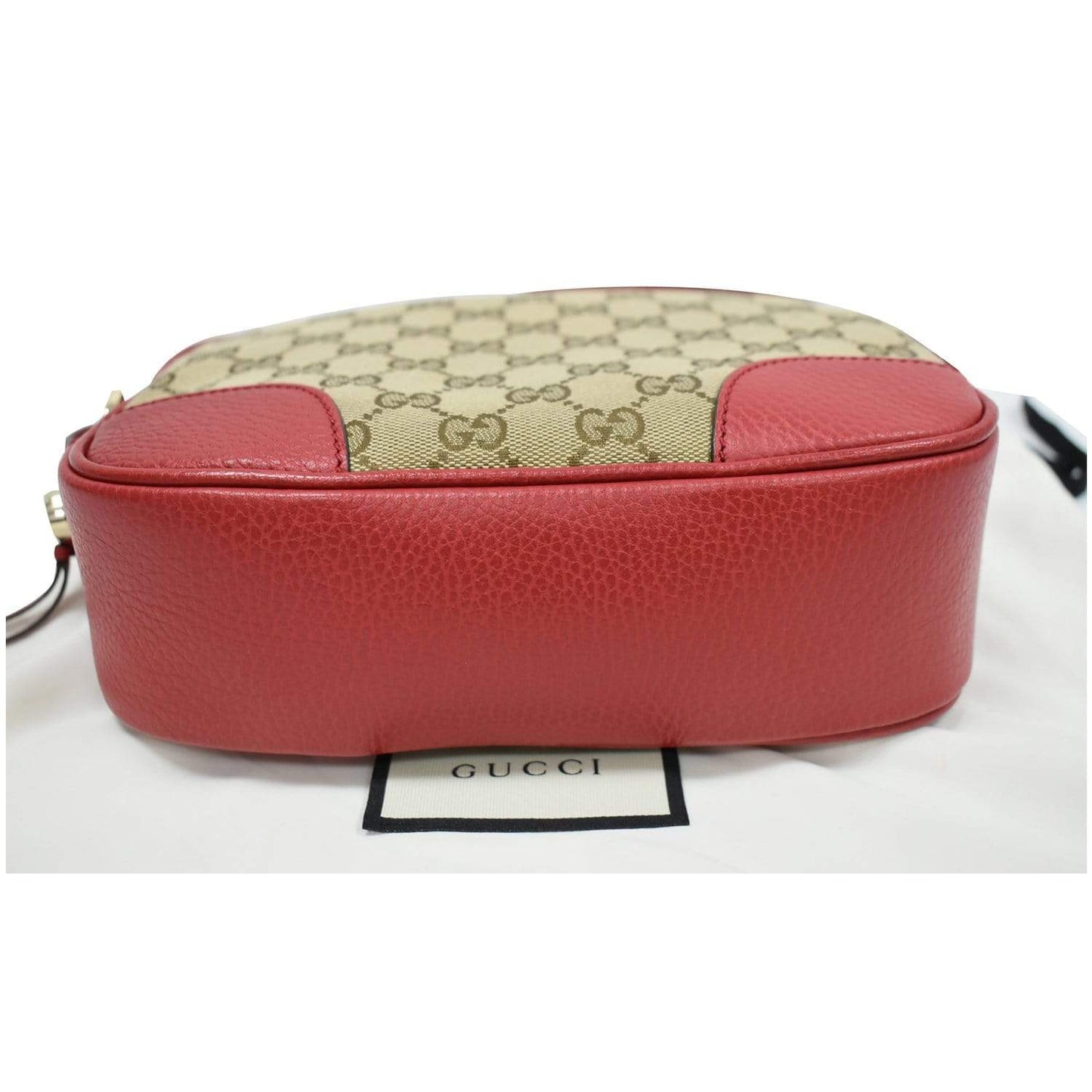GUCCI Bree GG Canvas Leather Crossbody Bag Beige 449413