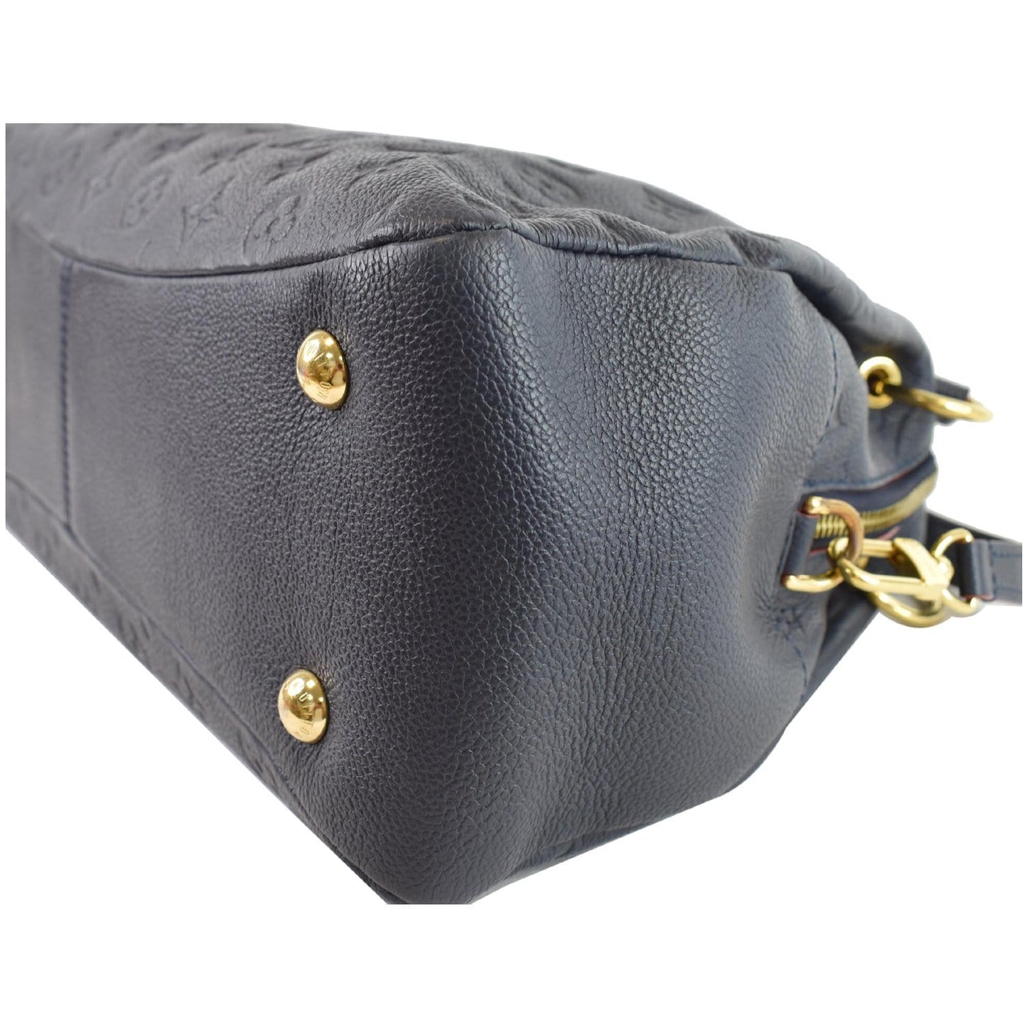 LOUIS VUITTON Ponthieu PM Empreinte Leather Shoulder Bag Blue