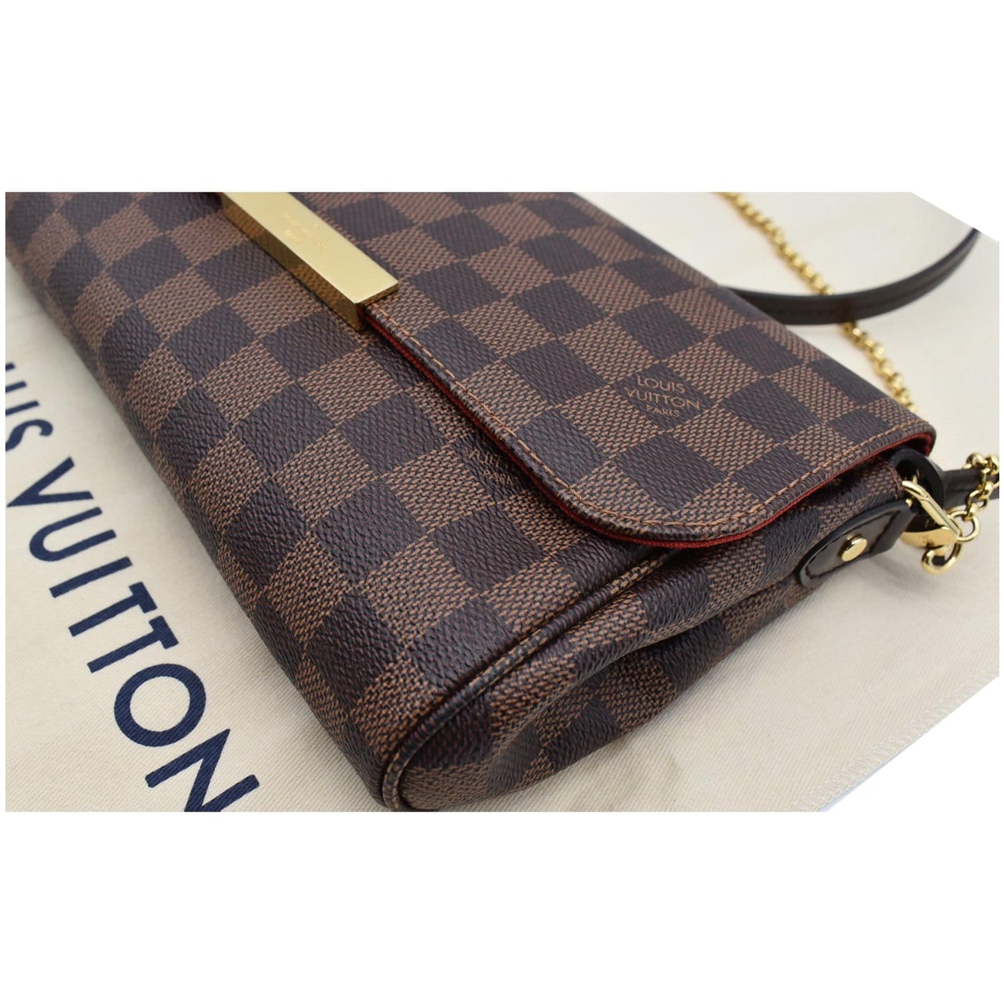 LOUIS VUITTON Favorite MM Damier Ebene Crossbody Bag Brown