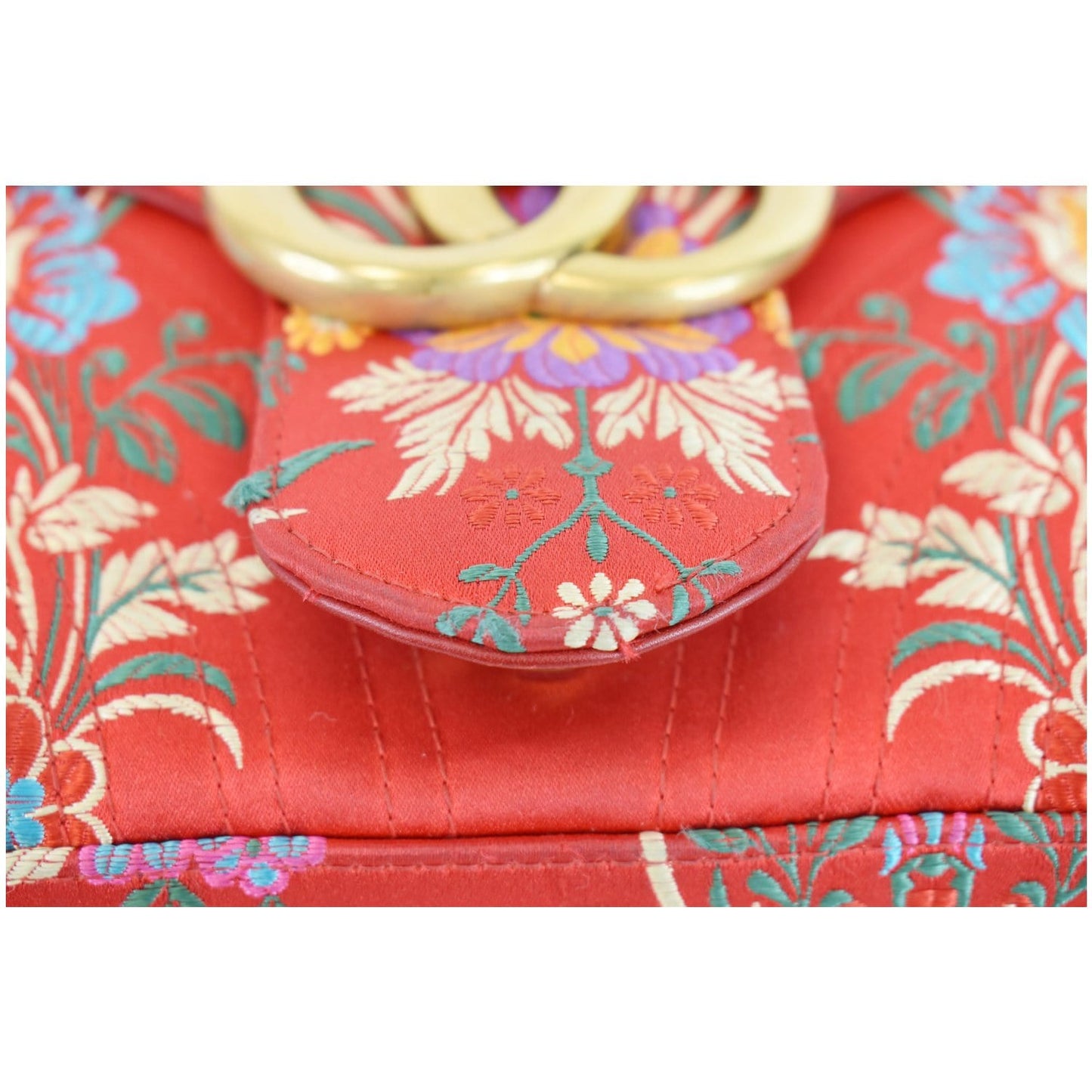 GUCCI GG Marmont Floral Medium Jacquard Matelasse Shoulder Bag Red 443496