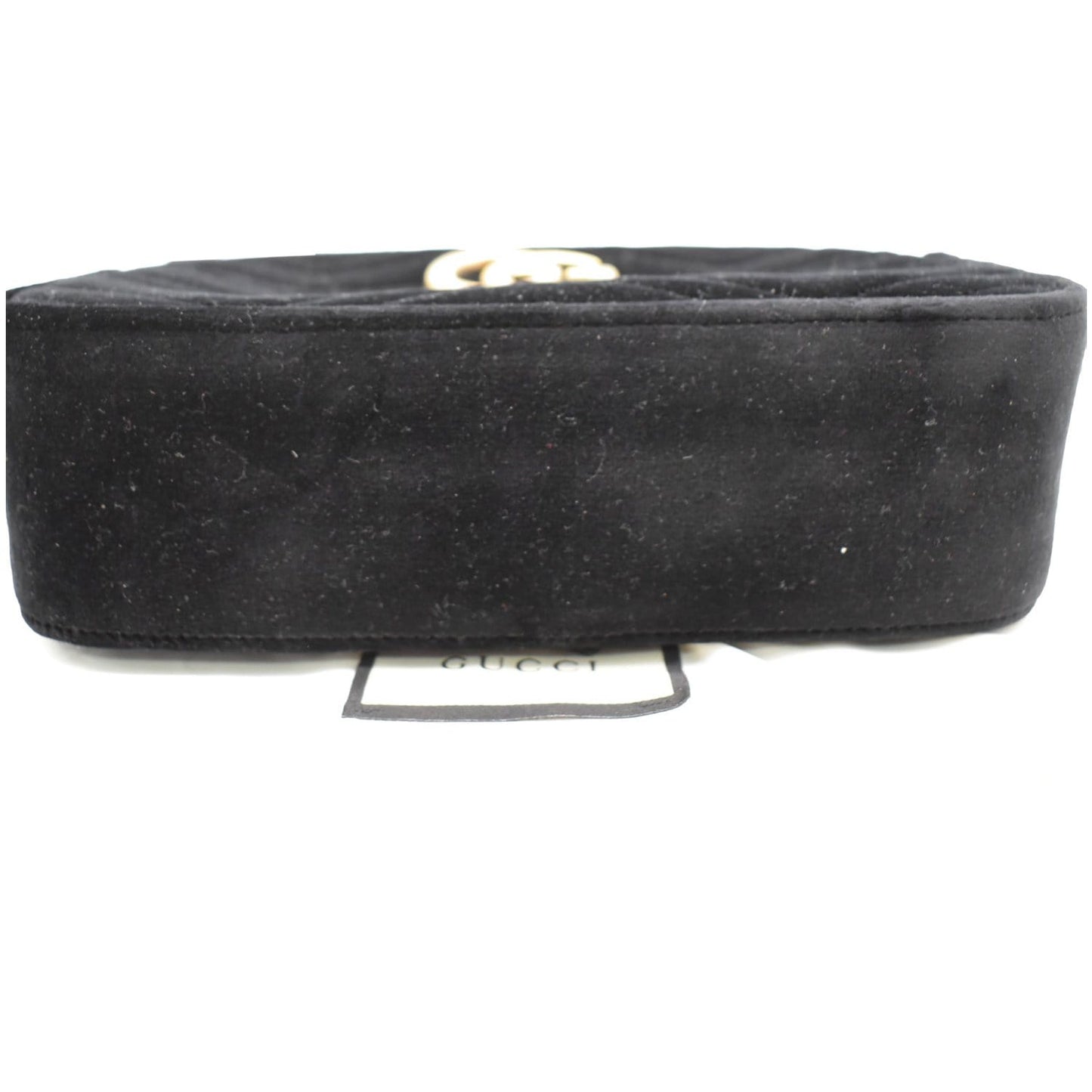 GUCCI  GG Marmont Small Velvet Matelasse Crossbody Bag Black 447632