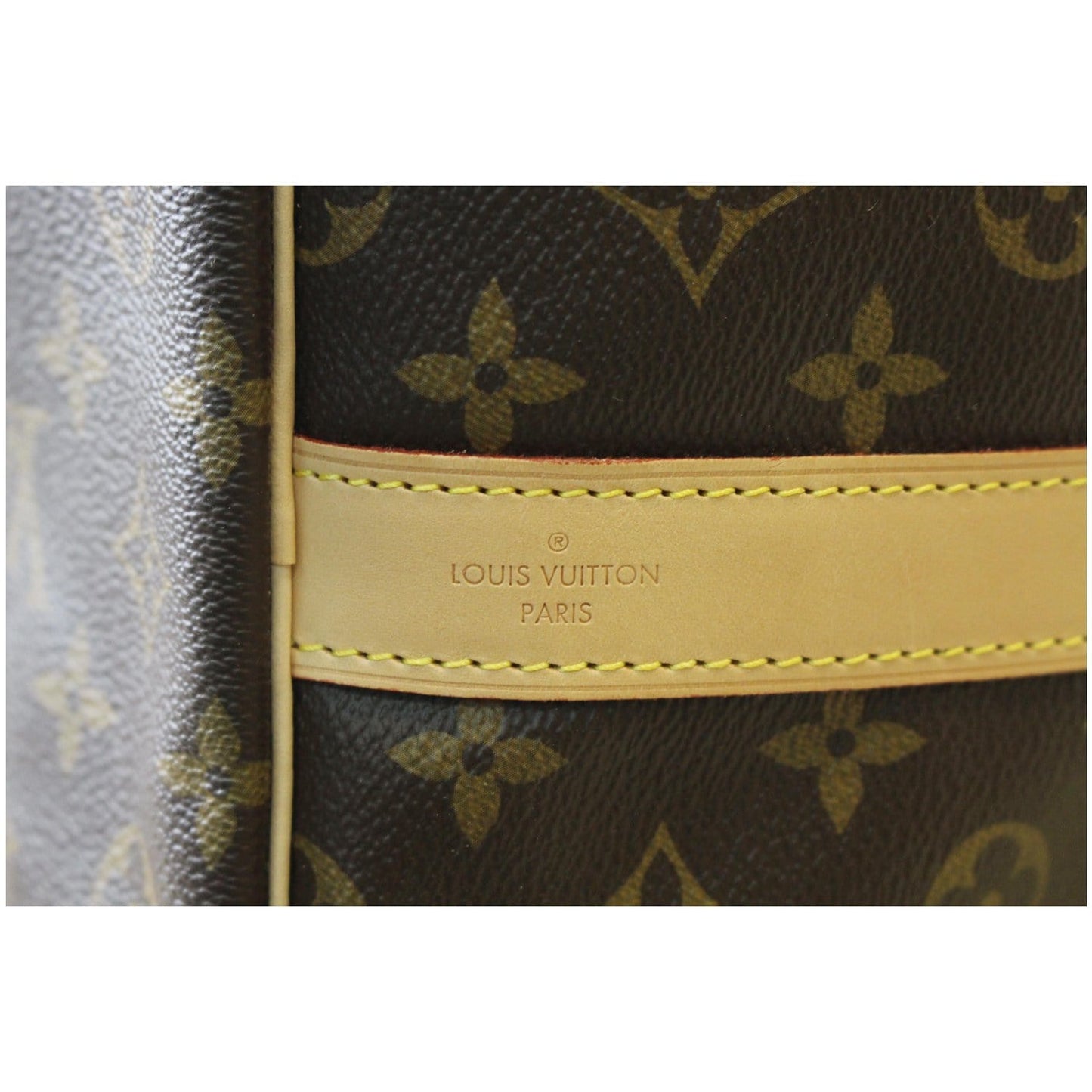 LOUIS VUITTON Keepall 60 Bandouliere Monogram Canvas Travel Bag Brown