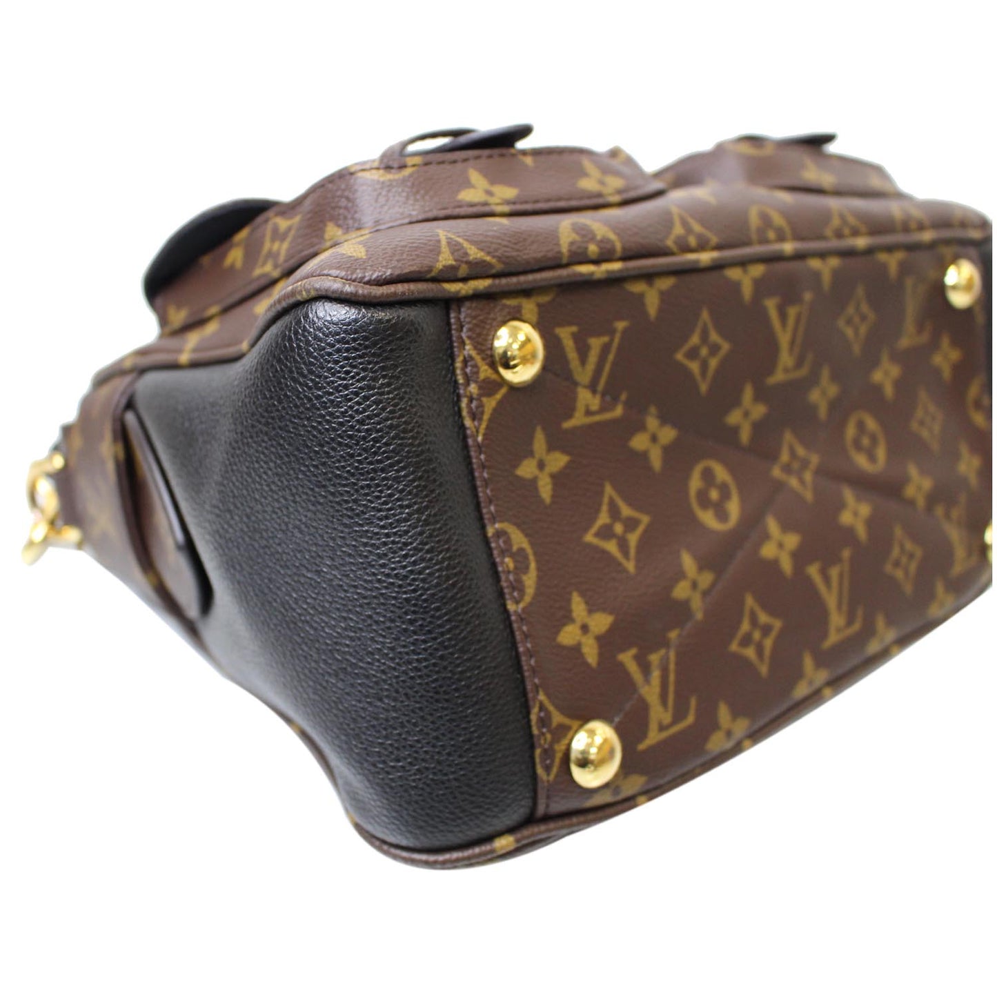 LOUIS VUITTON Manhattan NM Monogram Canvas Shoulder Bag Black - 15% OFF