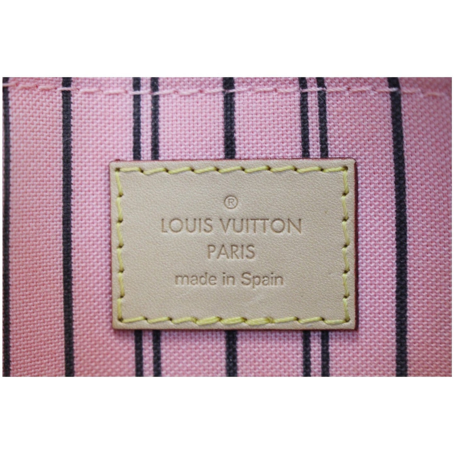 LOUIS VUITTON Pochette Wristlet Pouch Monogram Canvas Neverfull MM Rose Ballerine