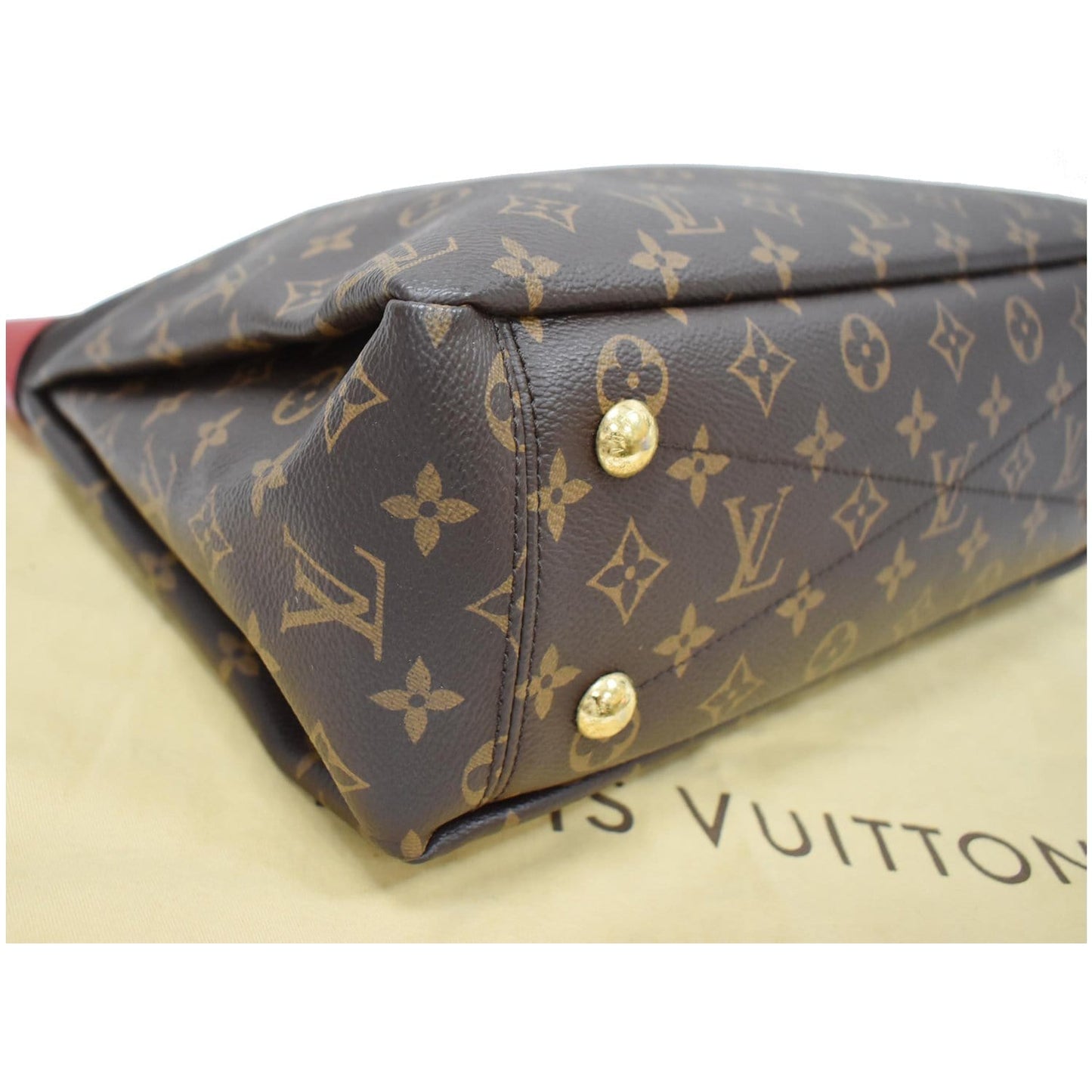 LOUIS VUITTON Pallas Chain Monogram Canvas Shopper Bag Brown