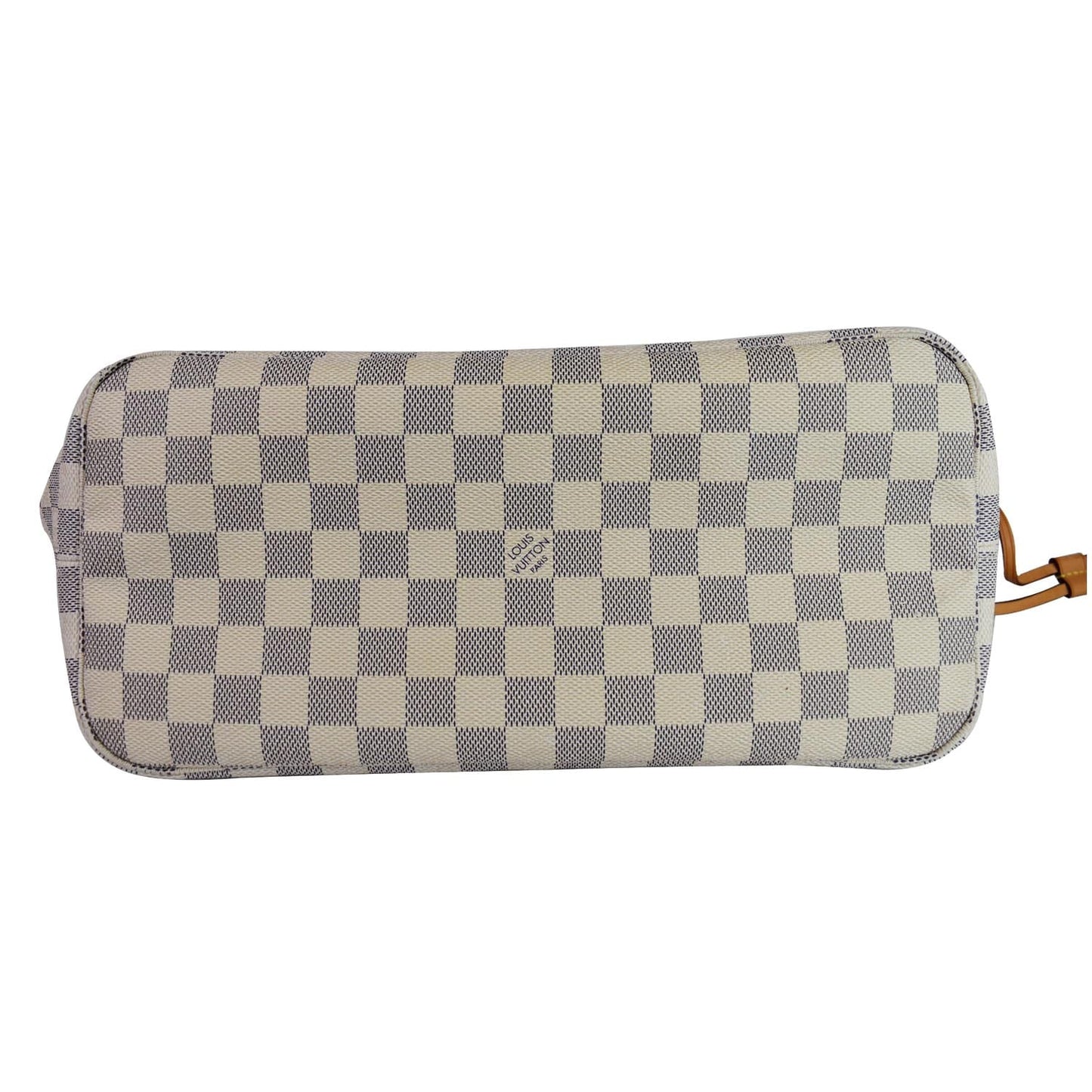 LOUIS VUITTON Neverfull MM Damier Azur Tote Shoulder Bag White