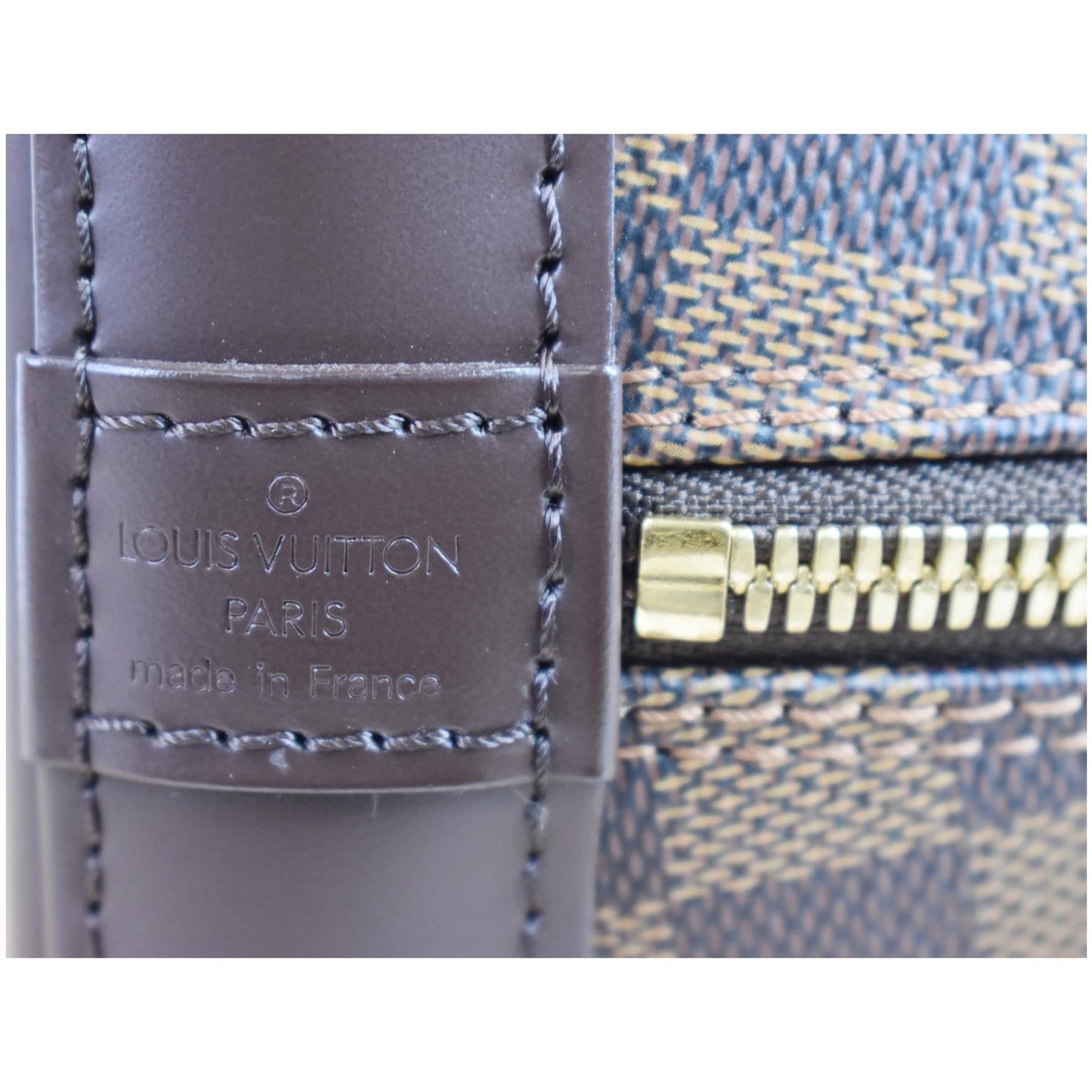 LOUIS VUITTON Alma PM Damier Ebene Satchel Bag Brown