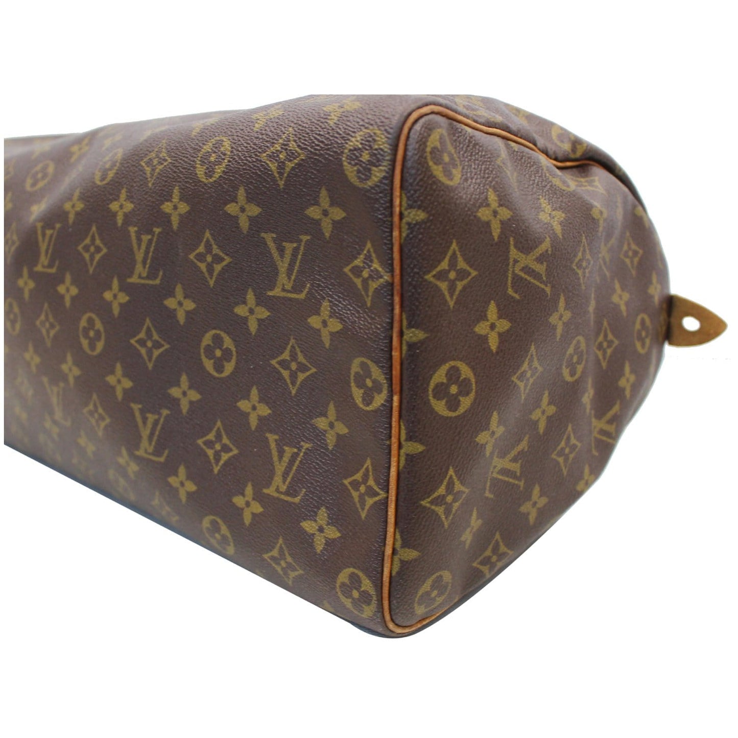 LOUIS VUITTON Speedy 40 Monogram Canvas Satchel Bag Brown