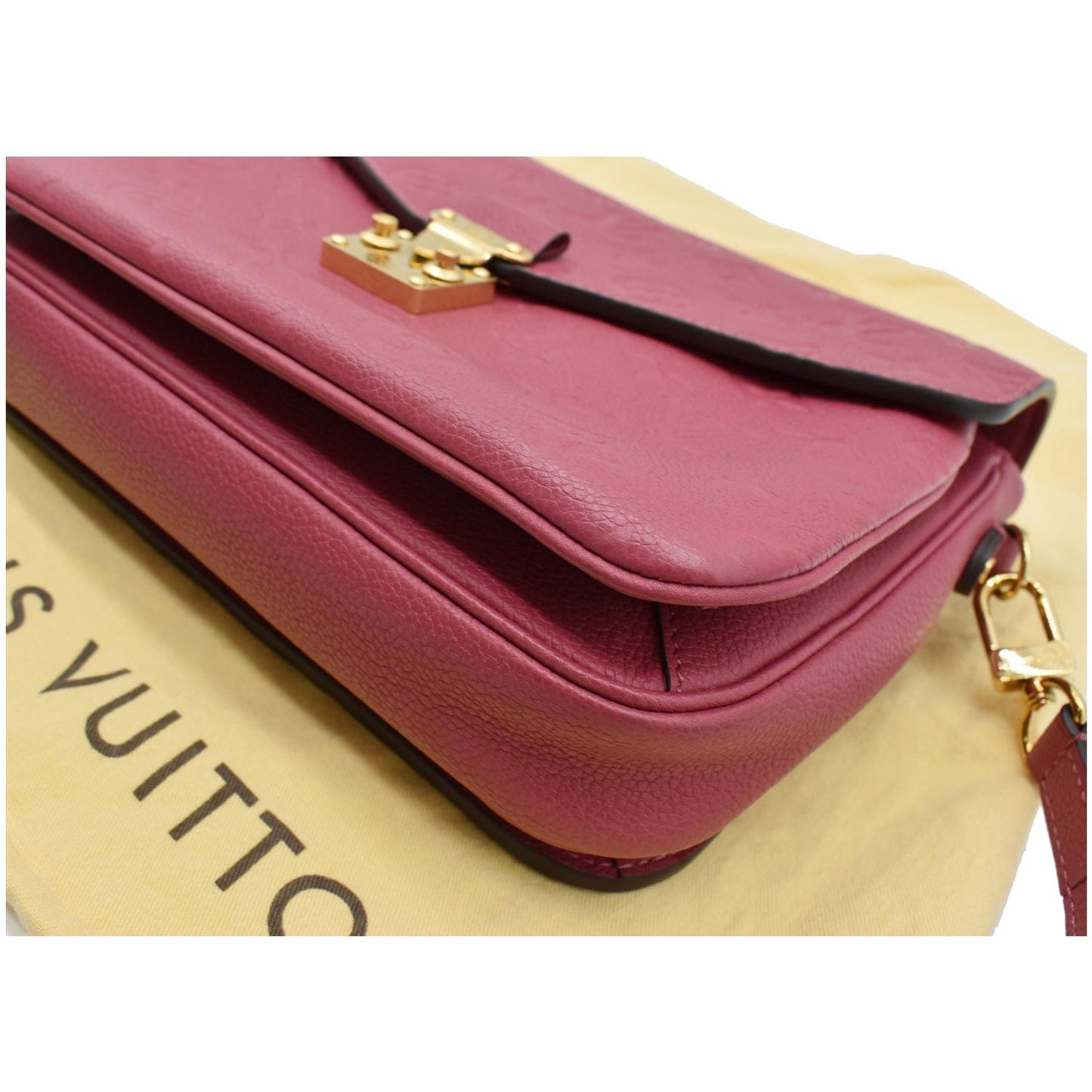 LOUIS VUITTON Metis Pochette Empreinte Leather Crossbody Bag Rose Bruyere