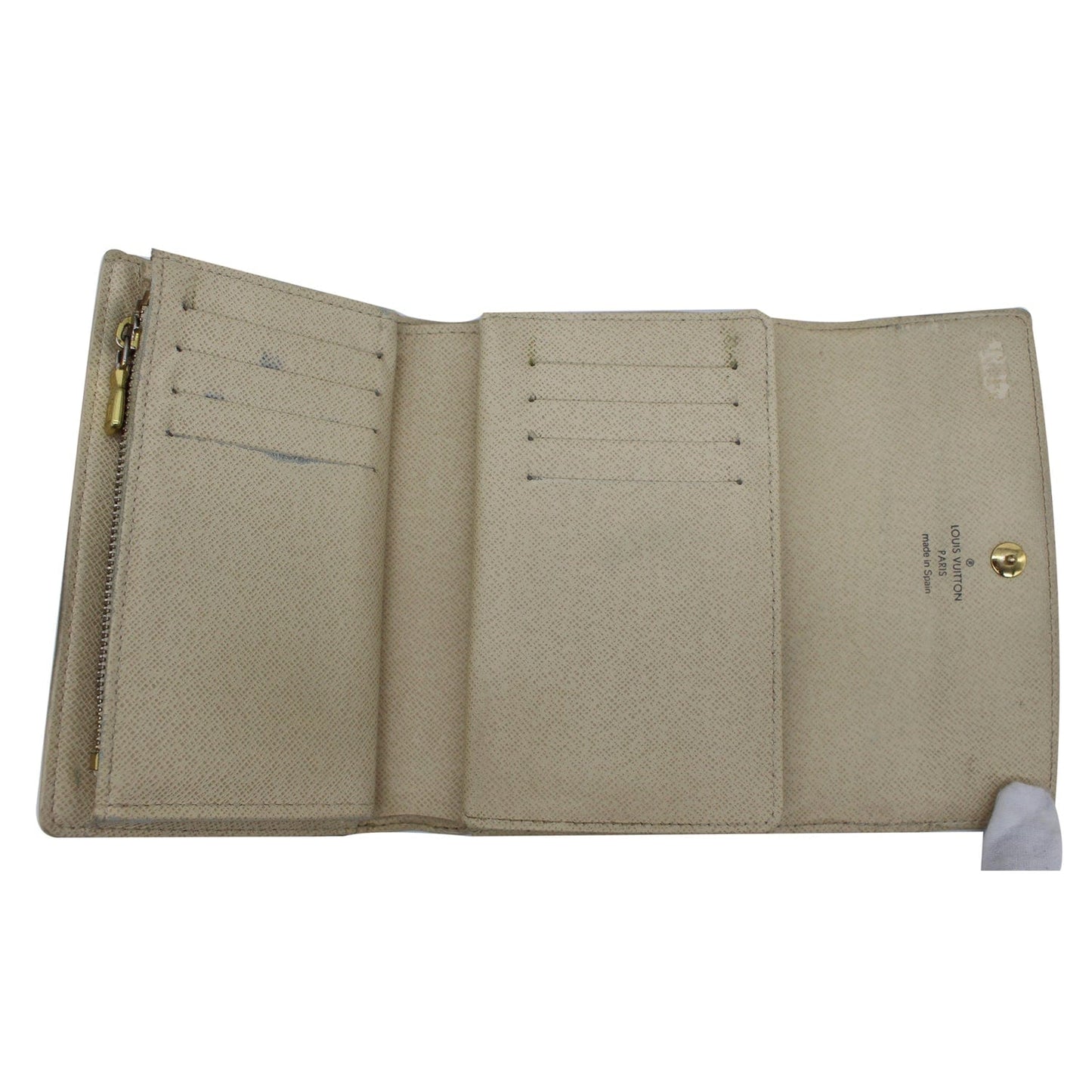 LOUIS VUITTON Alexandra Damier Azur Wallet White