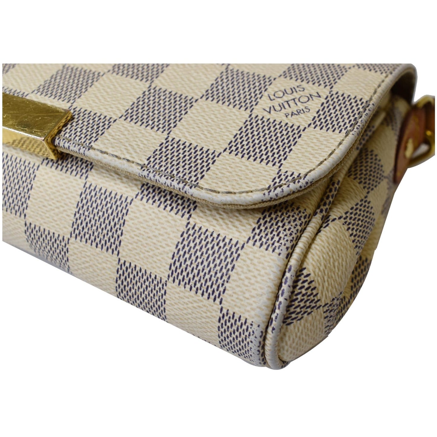 LOUIS VUITTON Favorite PM Damier Azur Crossbody Bag White