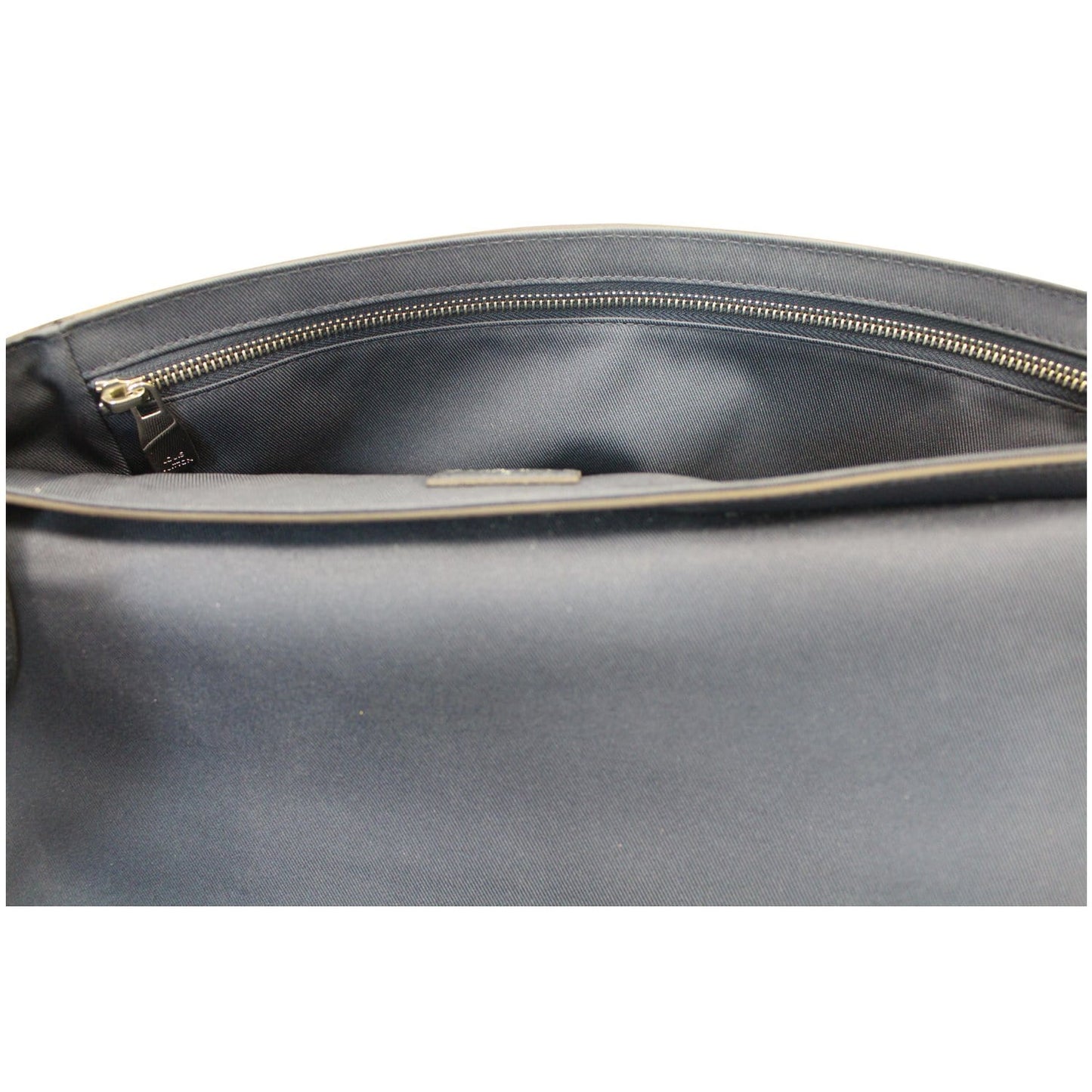 LOUIS VUITTON Roman MM Taiga Leather Messenger Bag Blue