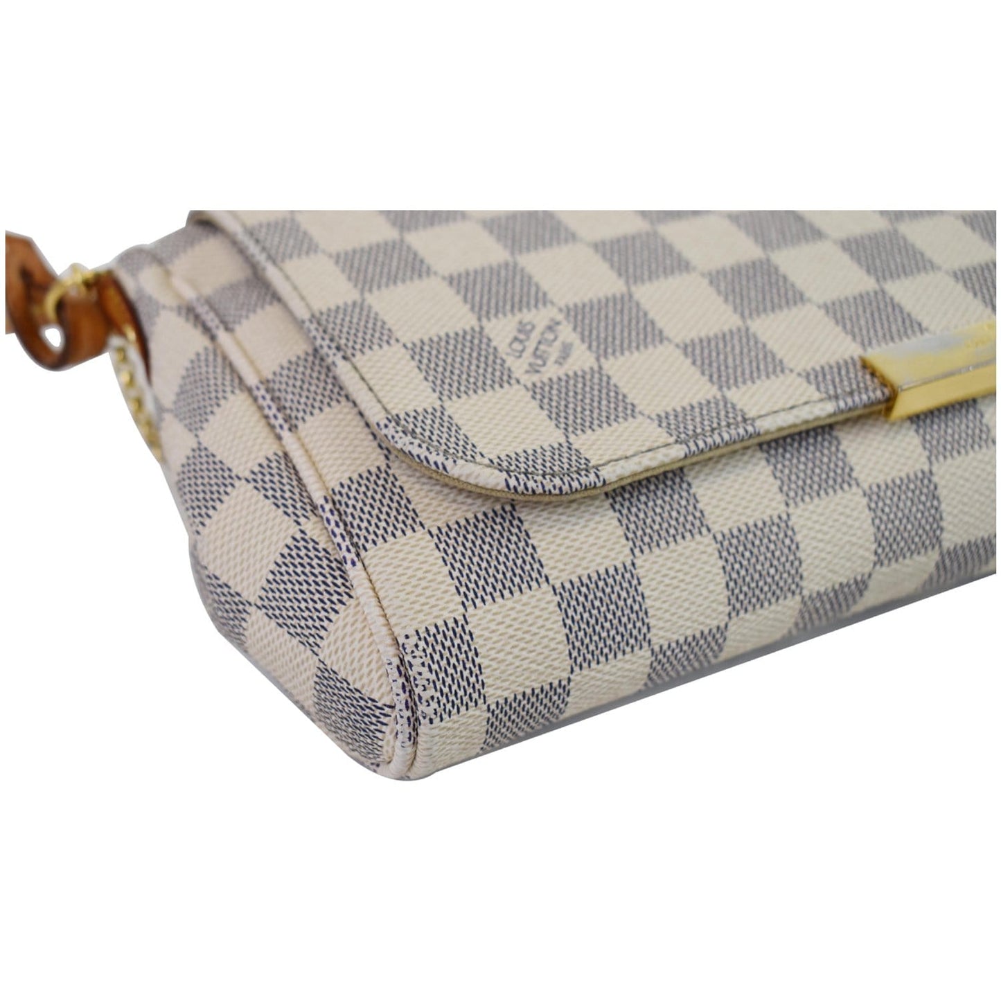 LOUIS VUITTON Favorite MM Damier Azur Crossbody Bag White