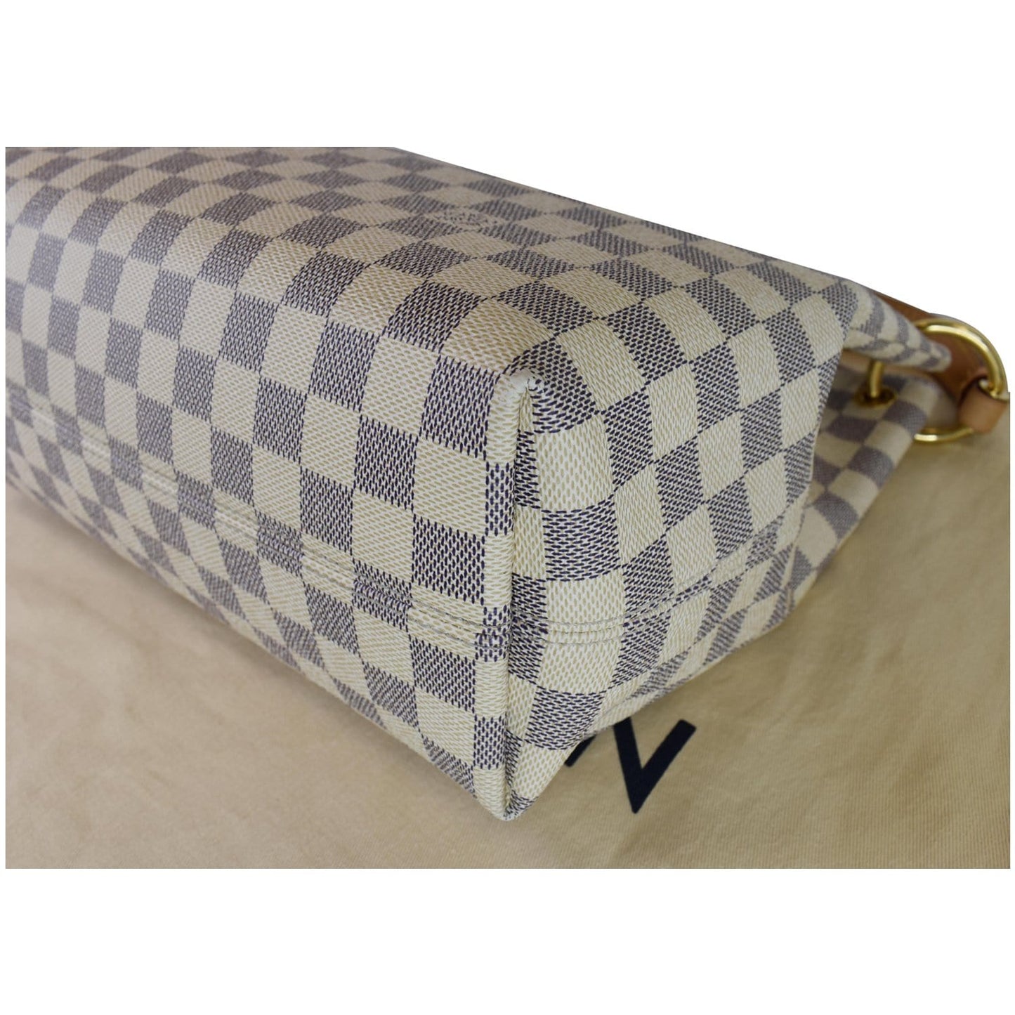LOUIS VUITTON Graceful PM Damier Azur Shoulder Bag White