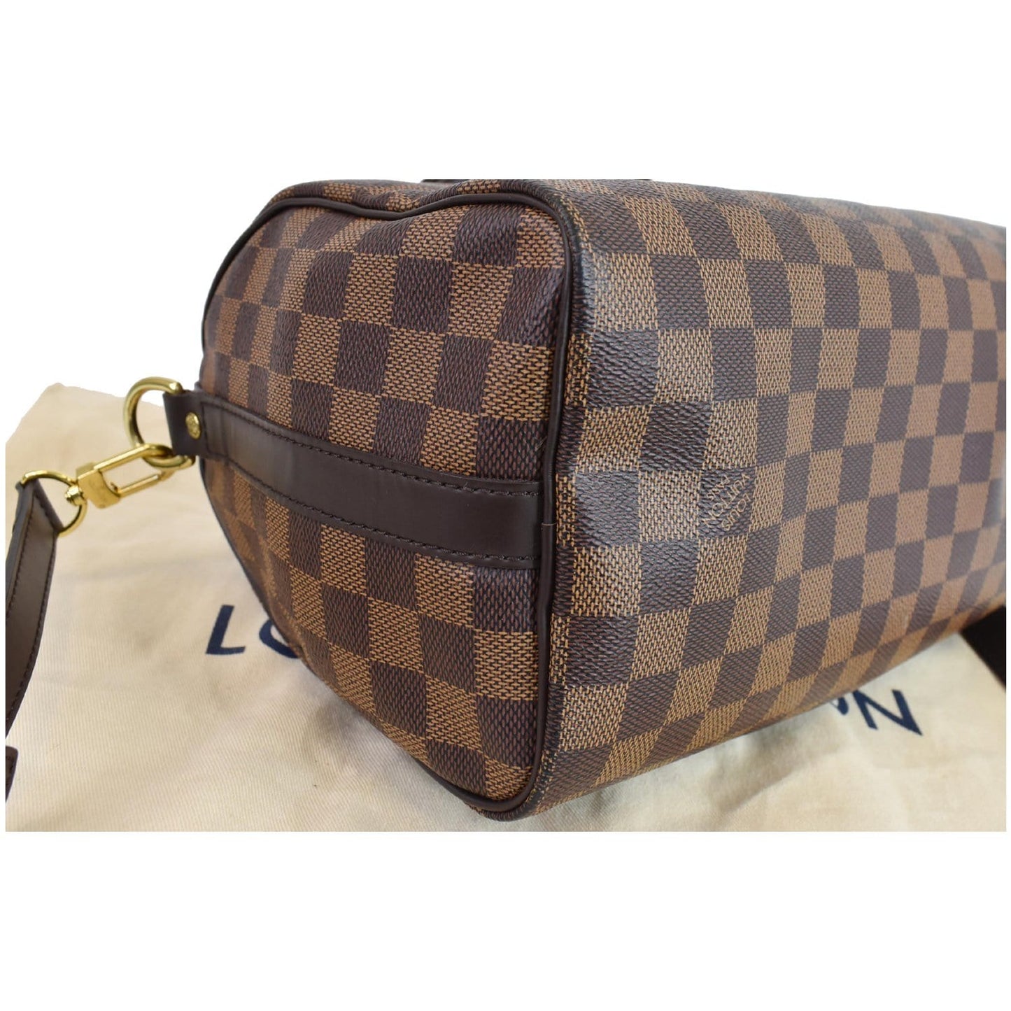 LOUIS VUITTON Speedy 25 Bandouliere Damier Ebene Shoulder Bag Brown
