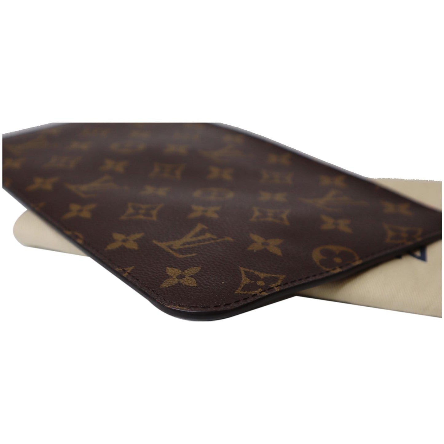 LOUIS VUITTON Pochette Wristlet Pouch Monogram Canvas Neverfull MM Brown