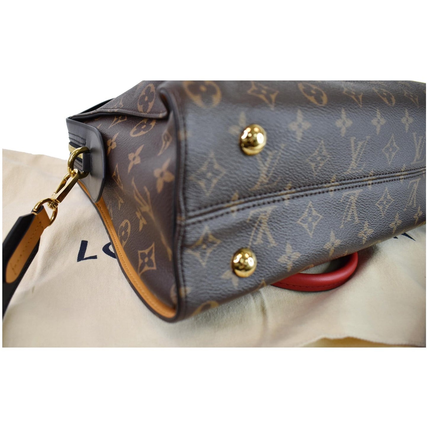 LOUIS VUITTON Tuileries Monogram Canvas Tote Shoulder Bag Brown