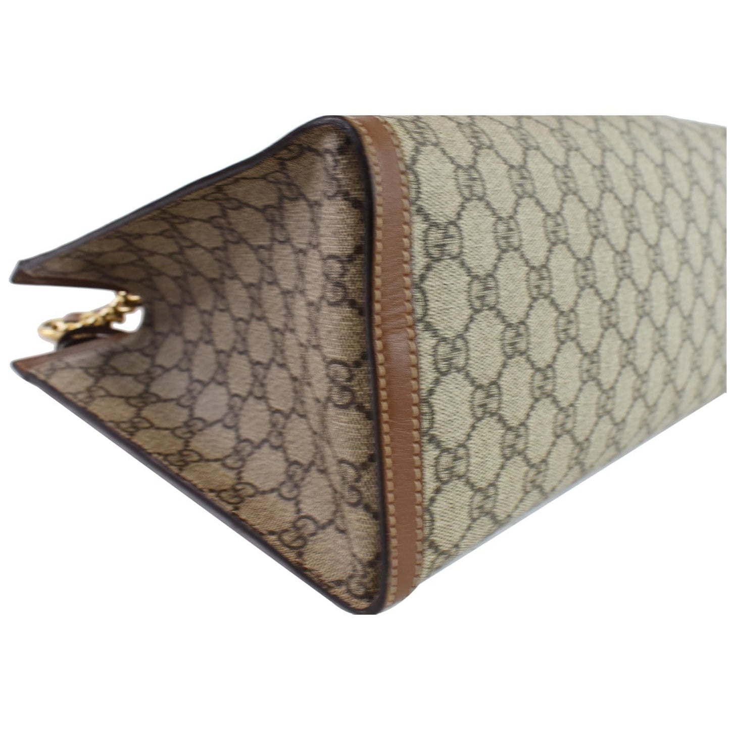 GUCCI Padlock Medium GG Supreme Canvas Shoulder Bag Beige 479197