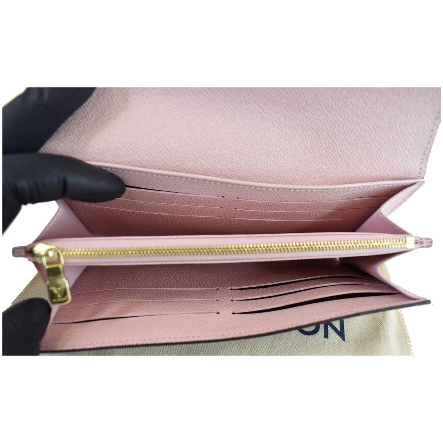 LOUIS VUITTON Monogram Canvas Sarah Wallet Rose Ballerine