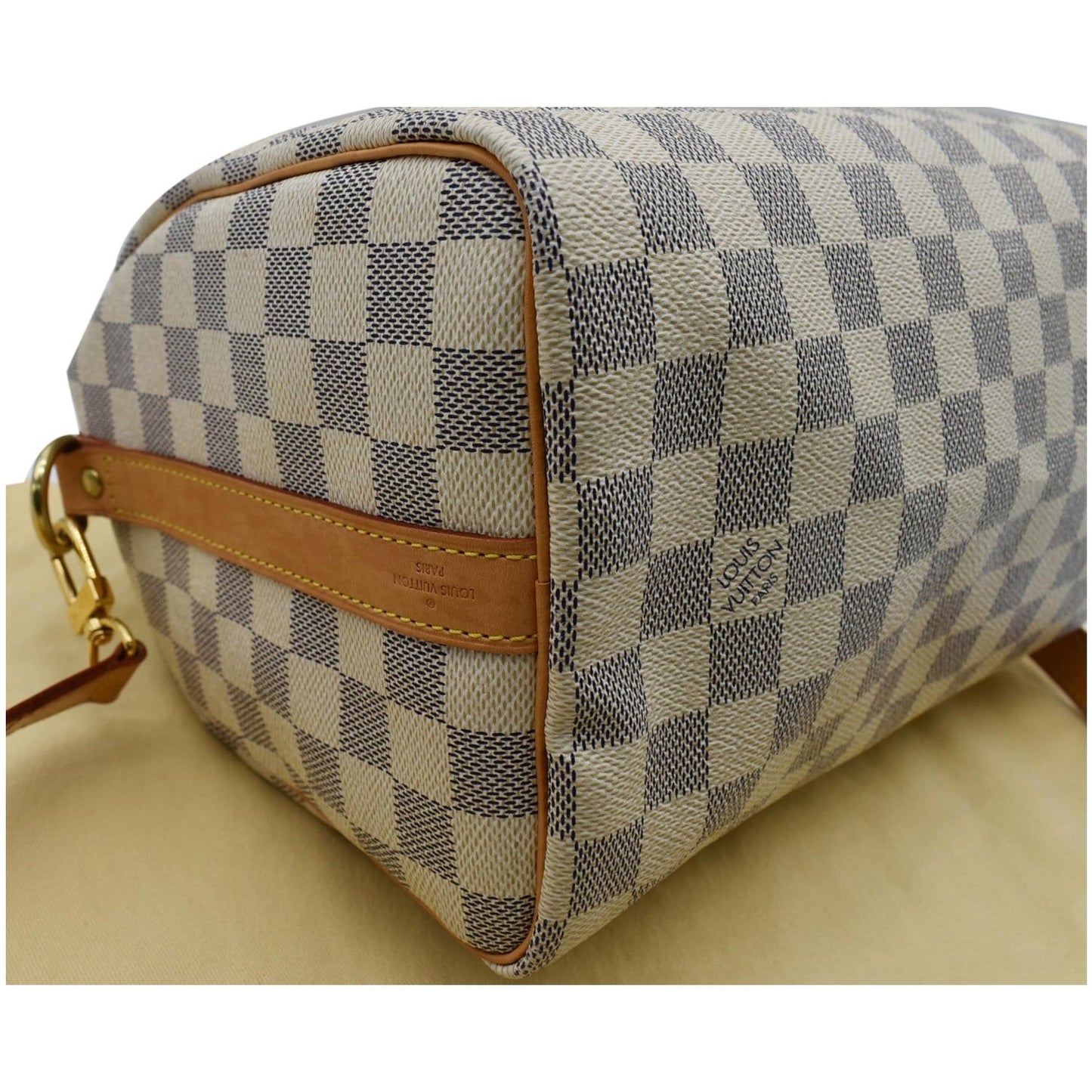LOUIS VUITTON Speedy 25 Bandouliere Damier Azur Shoulder Bag White