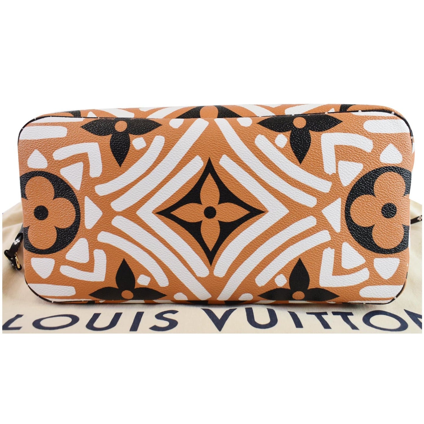LOUIS VUITTON Neverfull Crafty MM Monogram Gaint Canvas Tote Bag Caramel