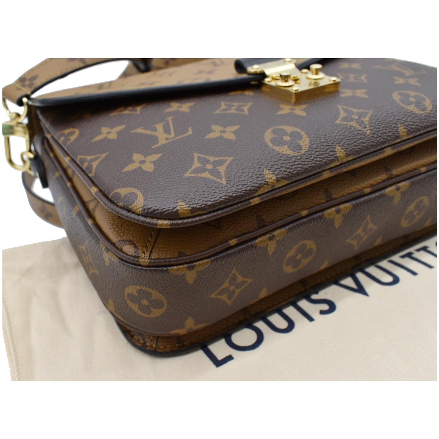LOUIS VUITTON Metis Pochette Reverse Monogram Canvas Crossbody Bag Brown