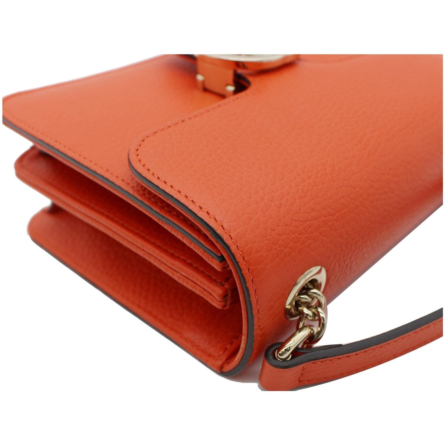 GUCCI Interlocking GG Leather Crossbody Bag Orange 510304