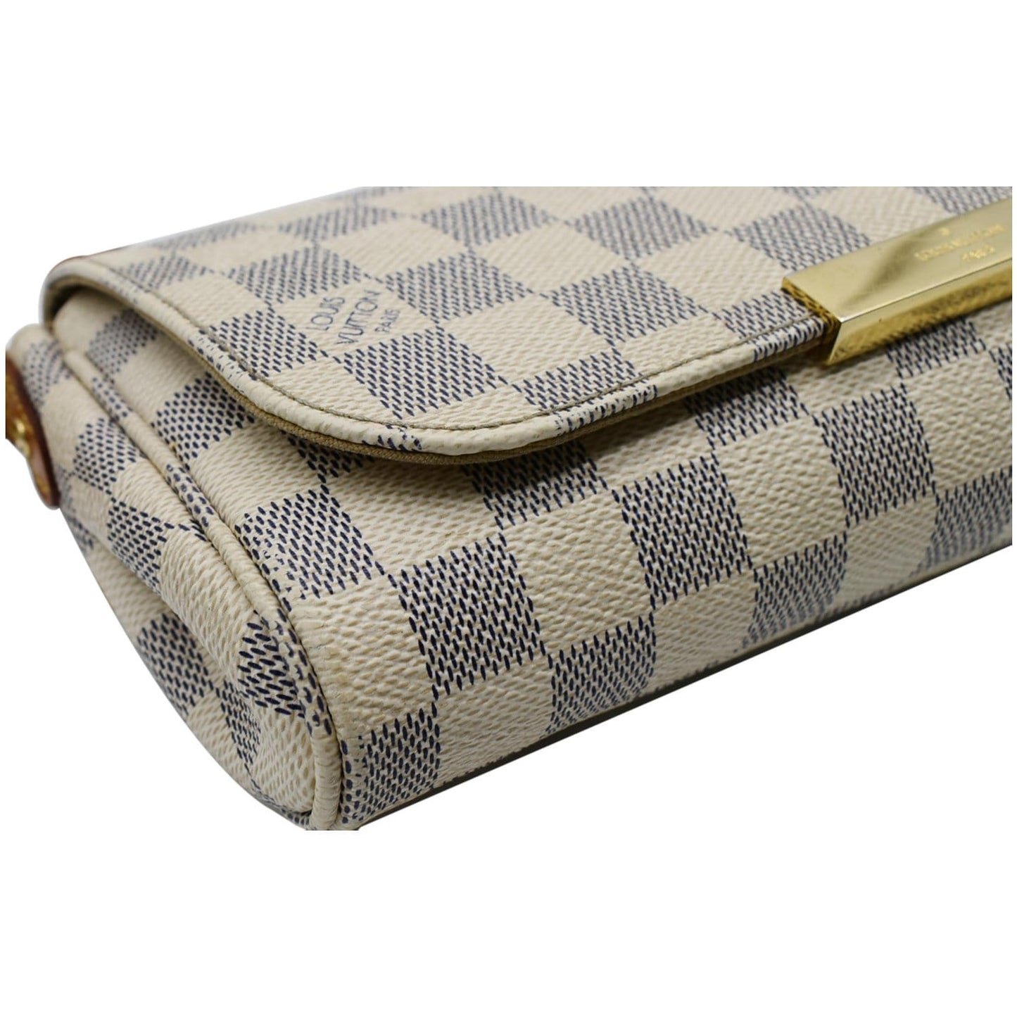 LOUIS VUITTON Favorite PM Damier Azur Crossbody Bag White