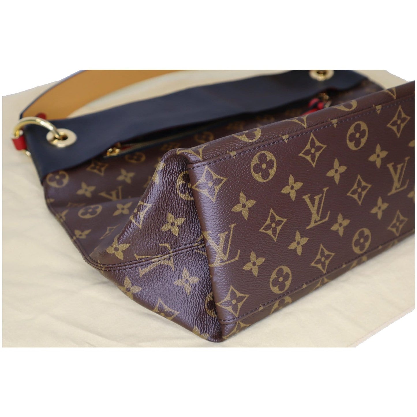 LOUIS VUITTON Tuileries Monogram Canvas Hobo Bag Black