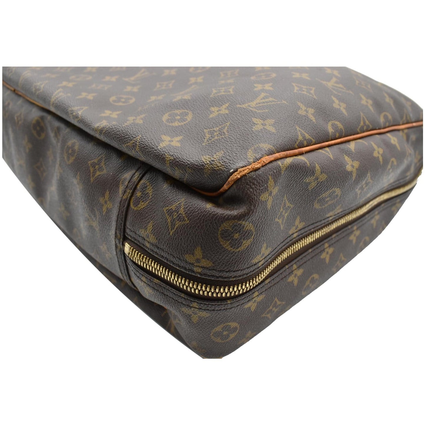 LOUIS VUITTON Alize 1 Poche Soft Monogram Canvas Suitcase Bag Brown