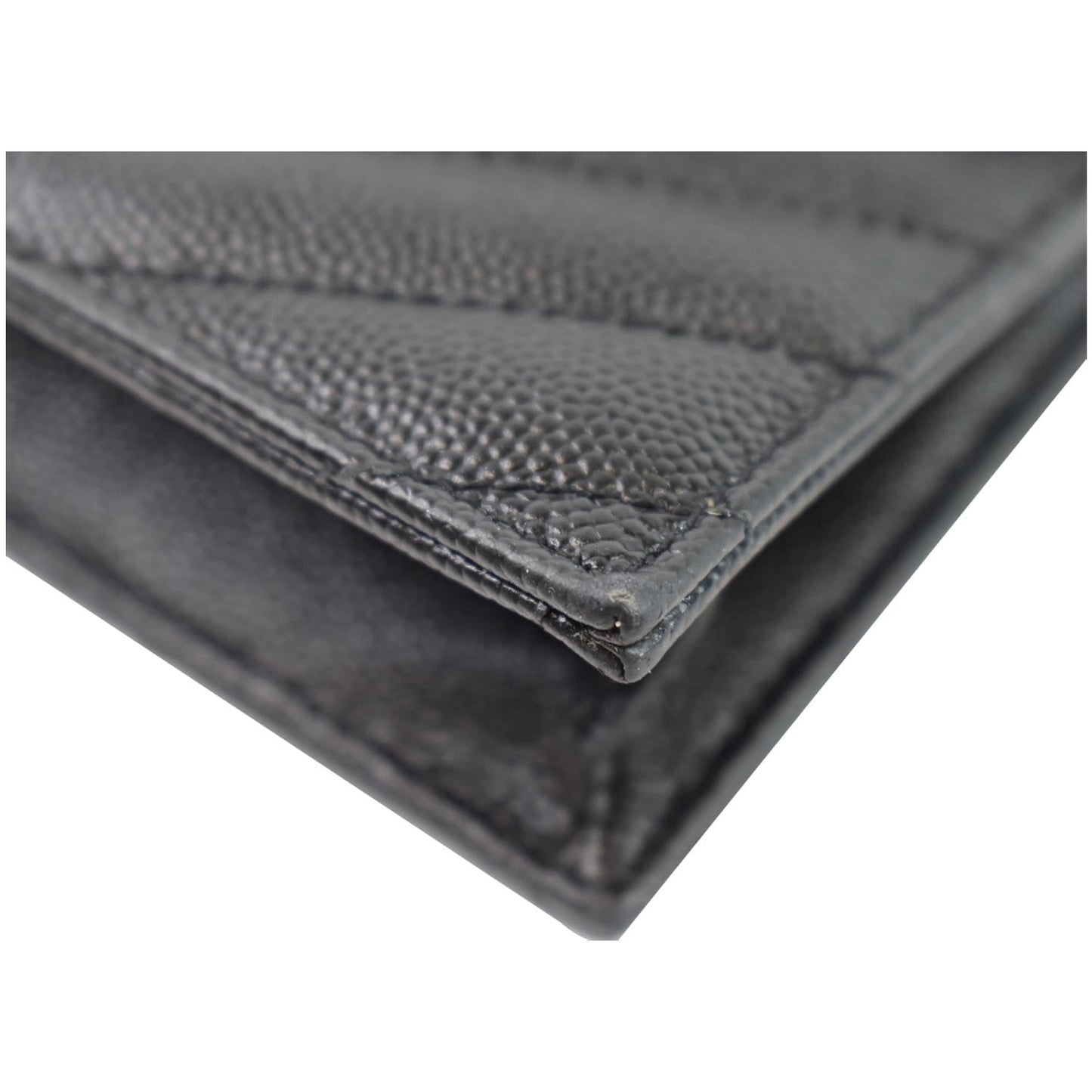 YVES SAINT LAURENT Envelope Monogram Leather Crossbody Chain Wallet Black