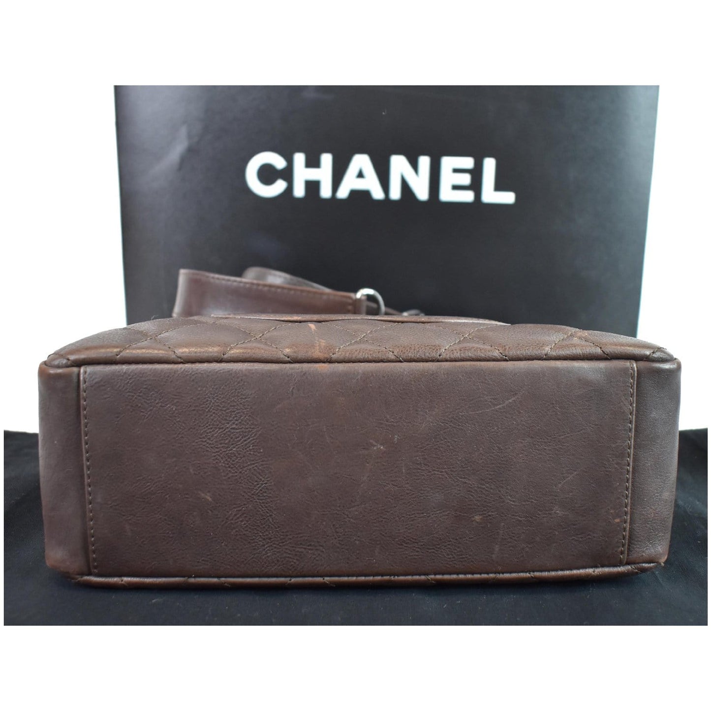 CHANEL PST Caviar Leather Petit Shopping Tote Bag Brown