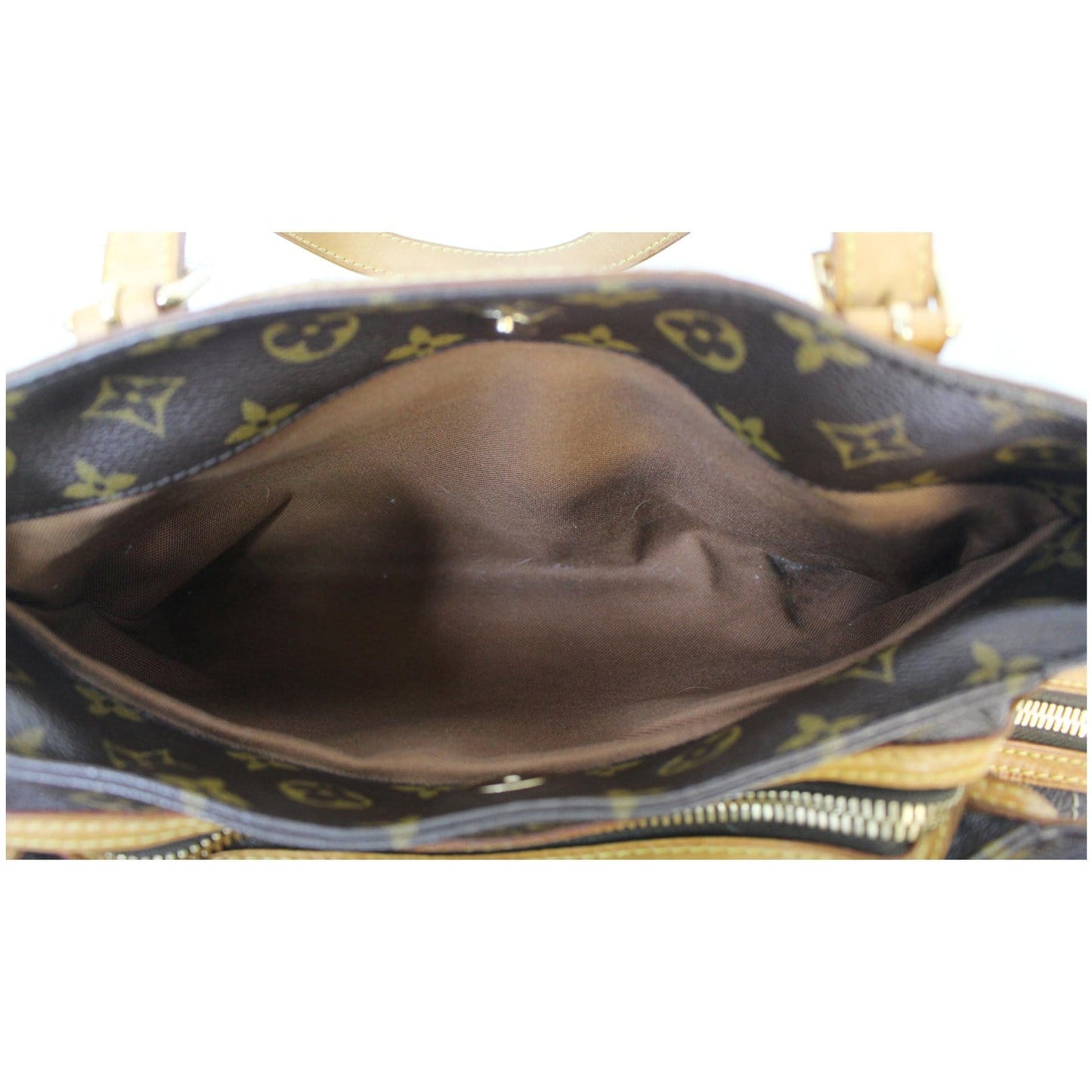 LOUIS VUITTON Riveting Monogram Canvas Tote Bag Brown - 15% OFF