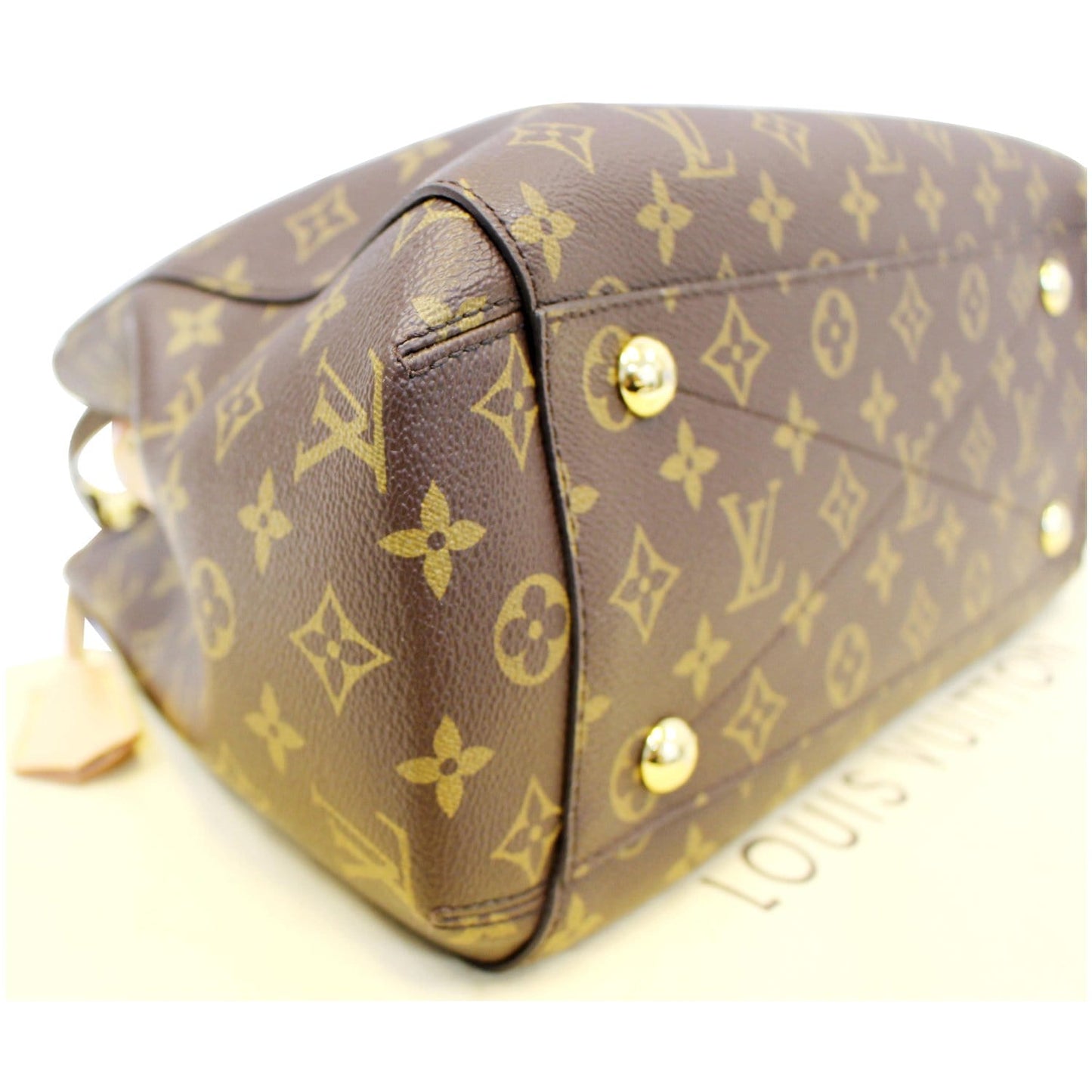 LOUIS VUITTON Montaigne MM Monogram Canvas Shoulder Bag Brown