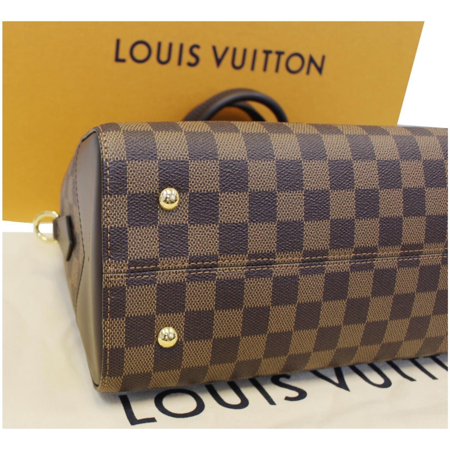 LOUIS VUITTON Kensington Bowling Damier Ebene Shoulder Handbag Brown