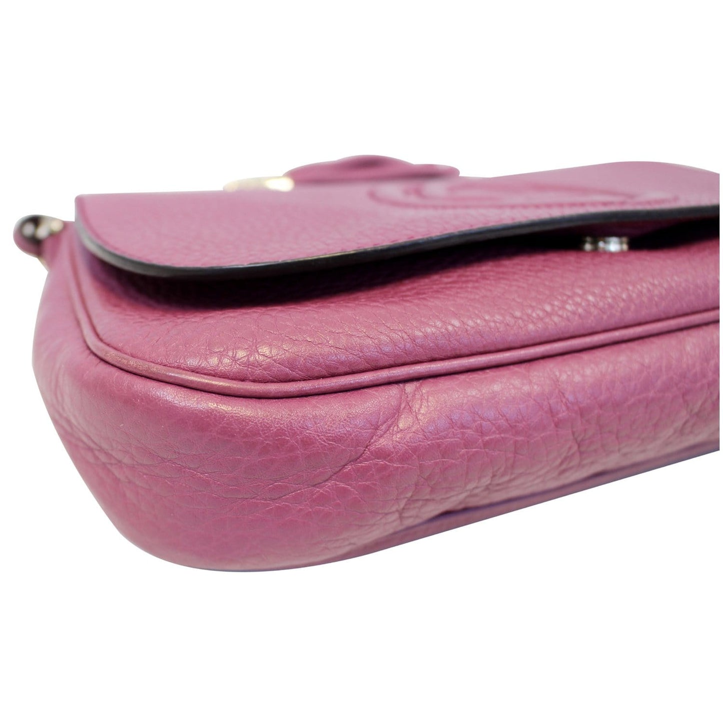 GUCCI Soho Chain Purple Leather Crossbody Bag