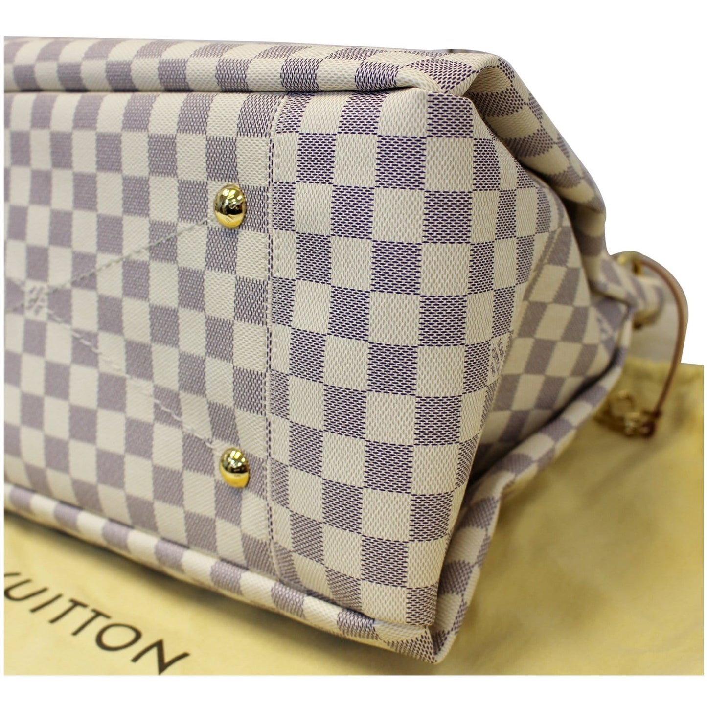 LOUIS VUITTON Artsy MM Damier Azur Shoulder Bag White
