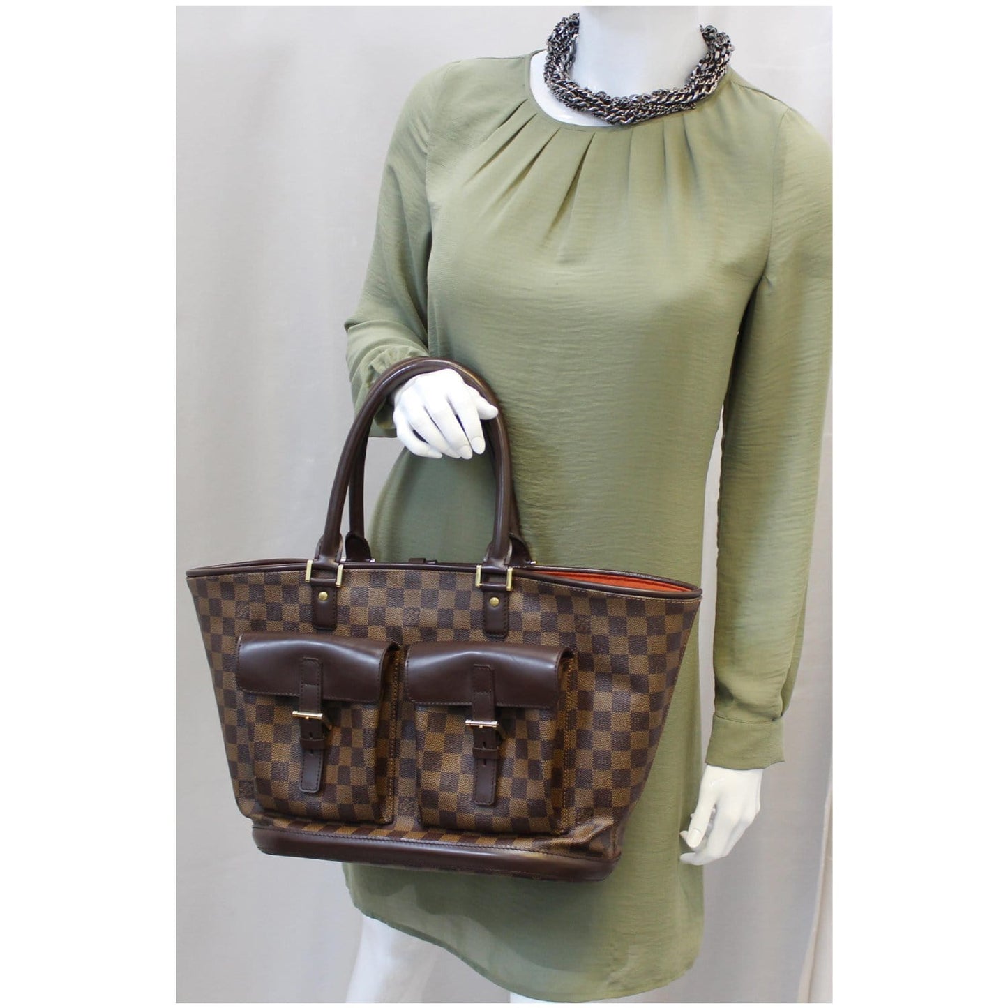 LOUIS VUITTON Manosque GM Damier Ebene Shoulder Bag Brown