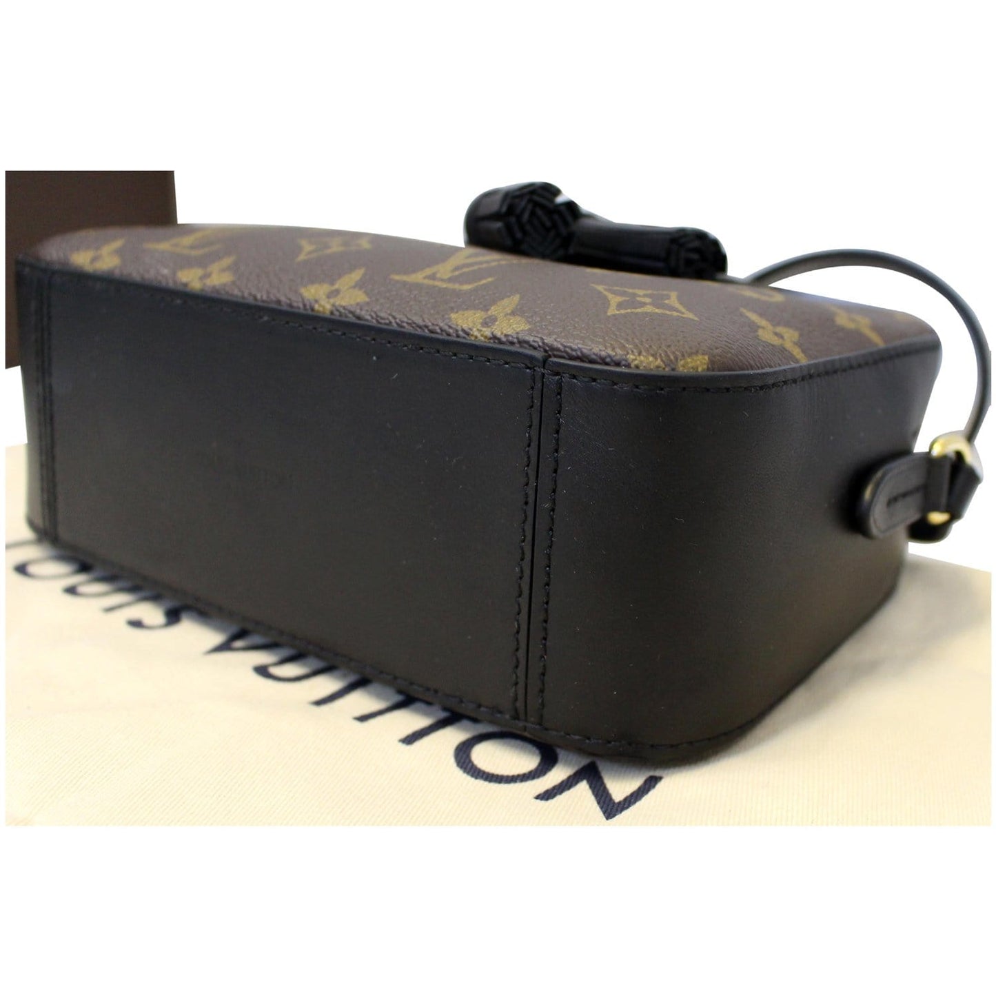 LOUIS VUITTON Saintonge Monogram Canvas Shoulder Bag Noir Black