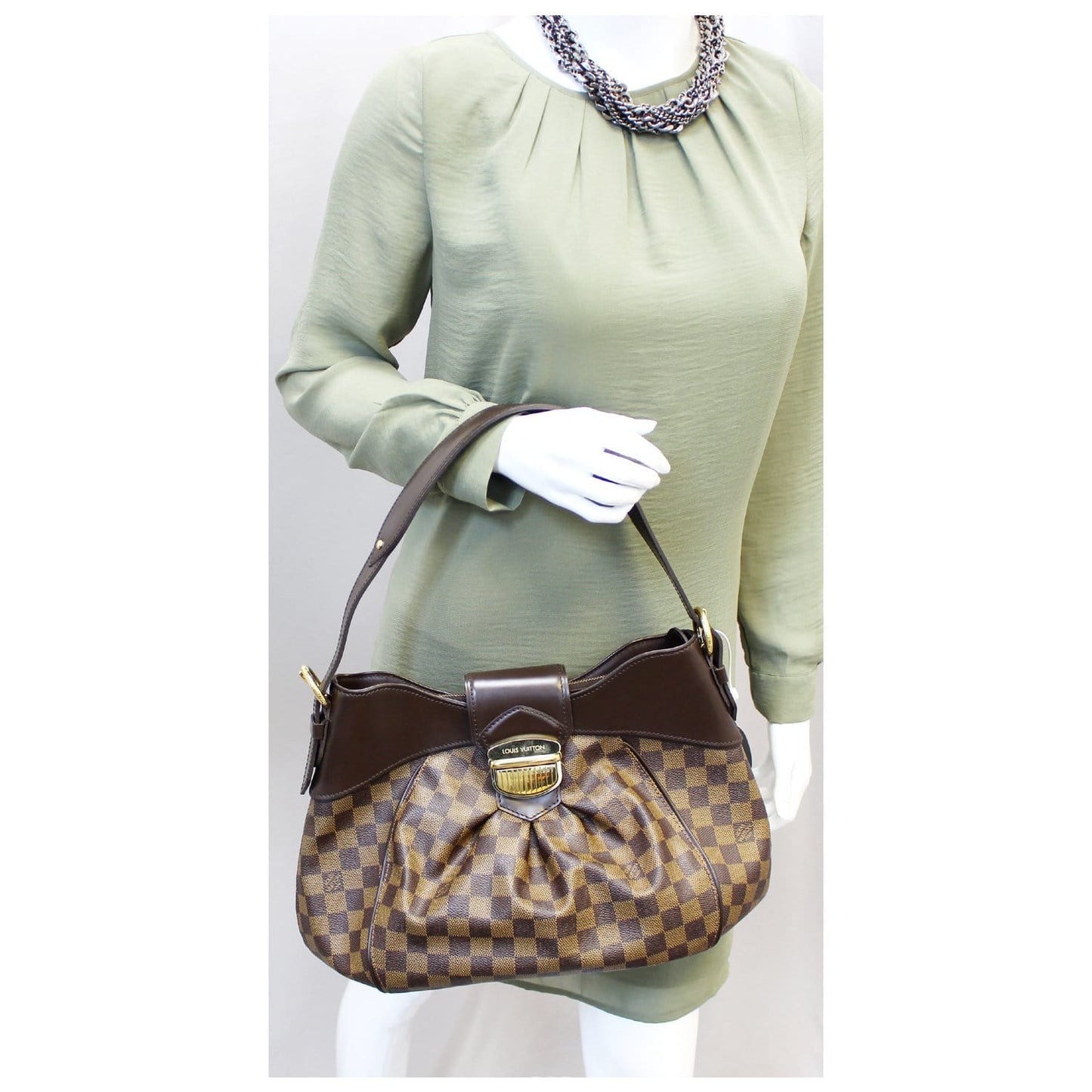 LOUIS VUITTON Sistina MM Damier Ebene Shoulder Bag