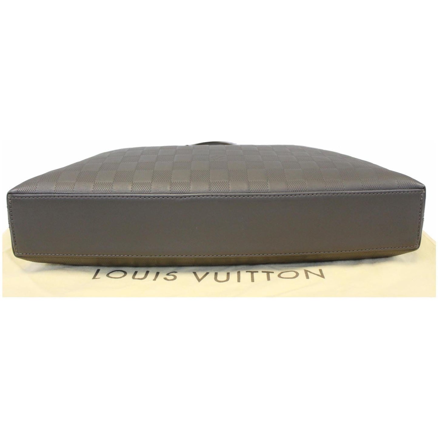 LOUIS VUITTON Porte-Documents Jour Damier Infini Leather Shoulder Bag Grey
