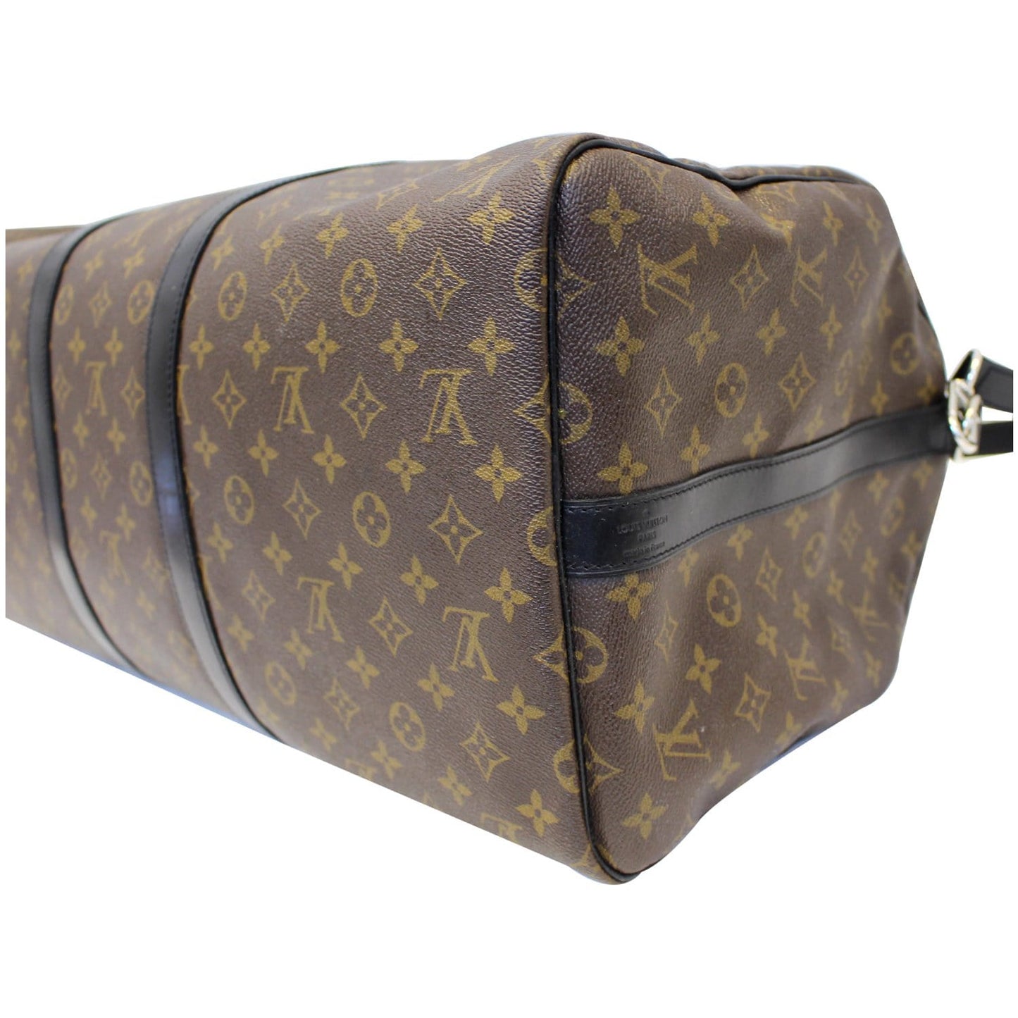 LOUIS VUITTON Keepall Bandouliere 55 Monogram Macassar Travel Bag Brown