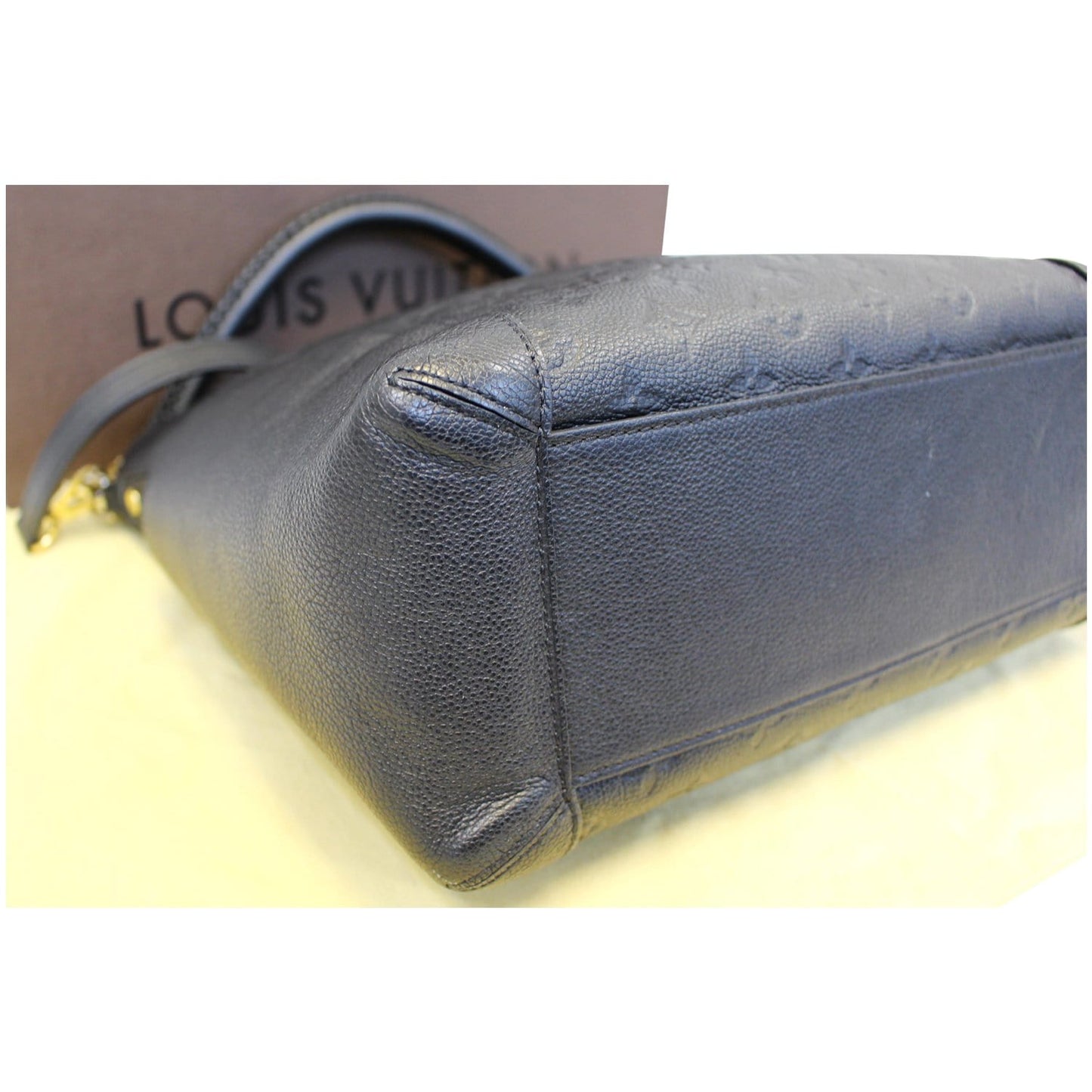 LOUIS VUITTON Bagatelle Monogram Empreinte Leather Shoulder Bag Black