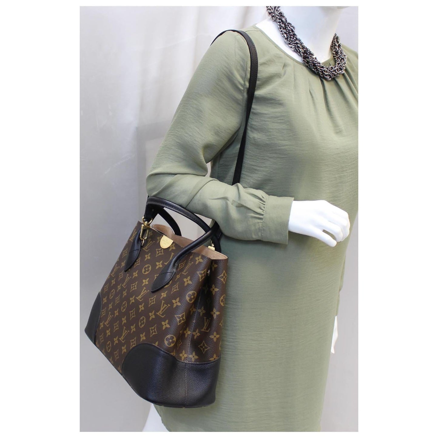 LOUIS VUITTON Flandrin Monogram Canvas Shoulder Handbag